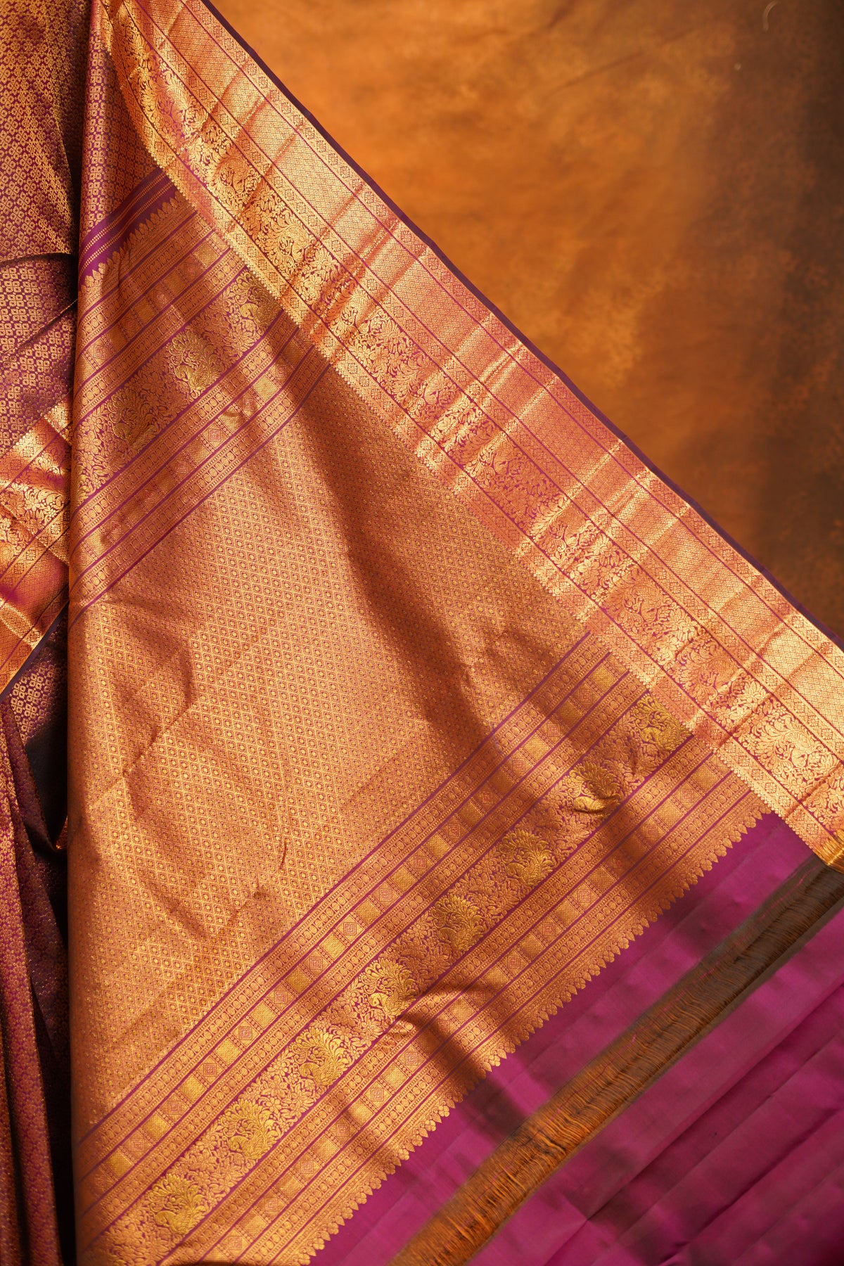 Wine colour Pure Kanjivaram Silk Saree