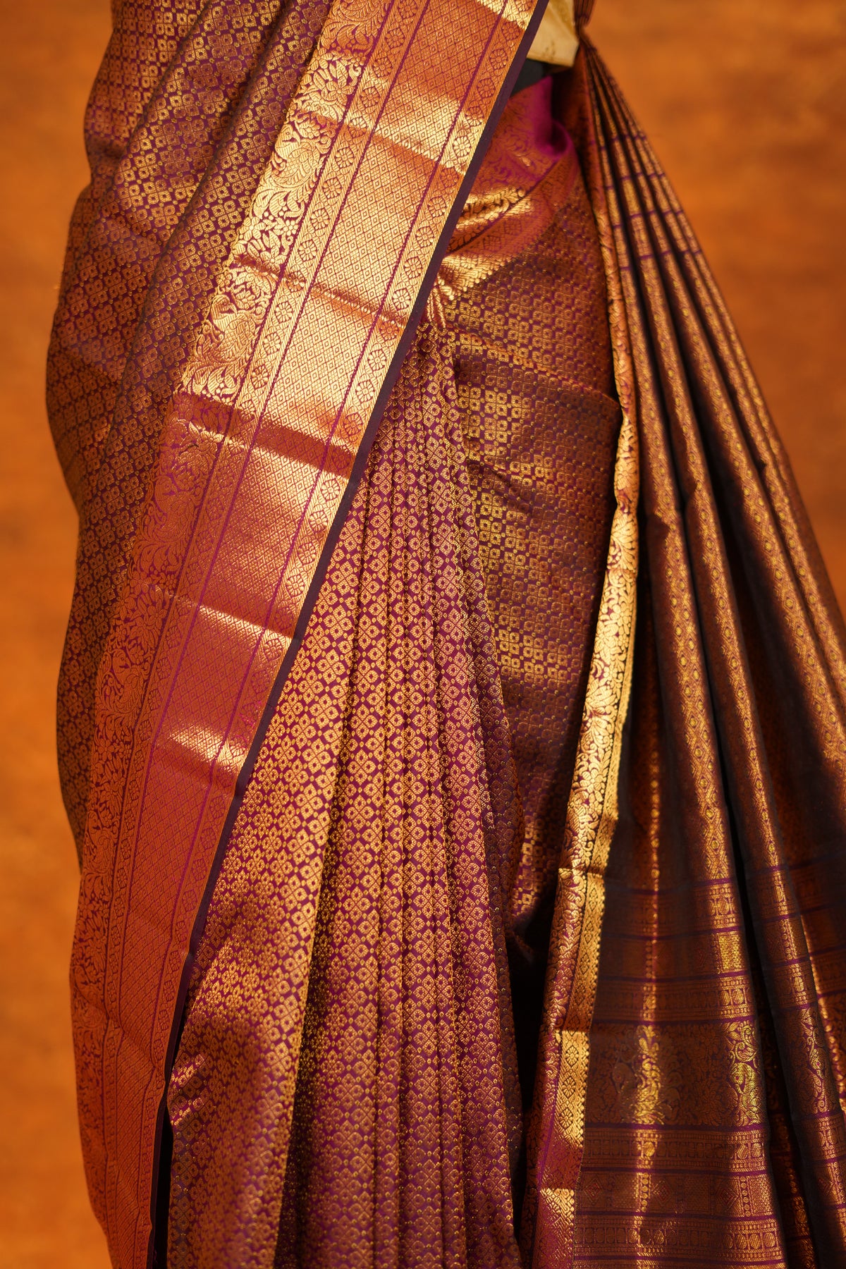 Wine colour Pure Kanjivaram Silk Saree