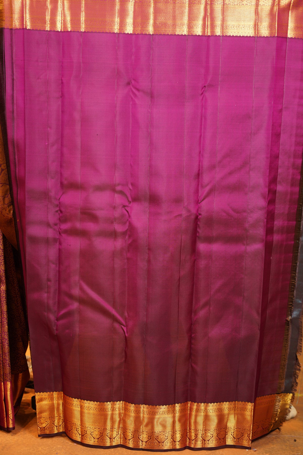 Wine colour Pure Kanjivaram Silk Saree