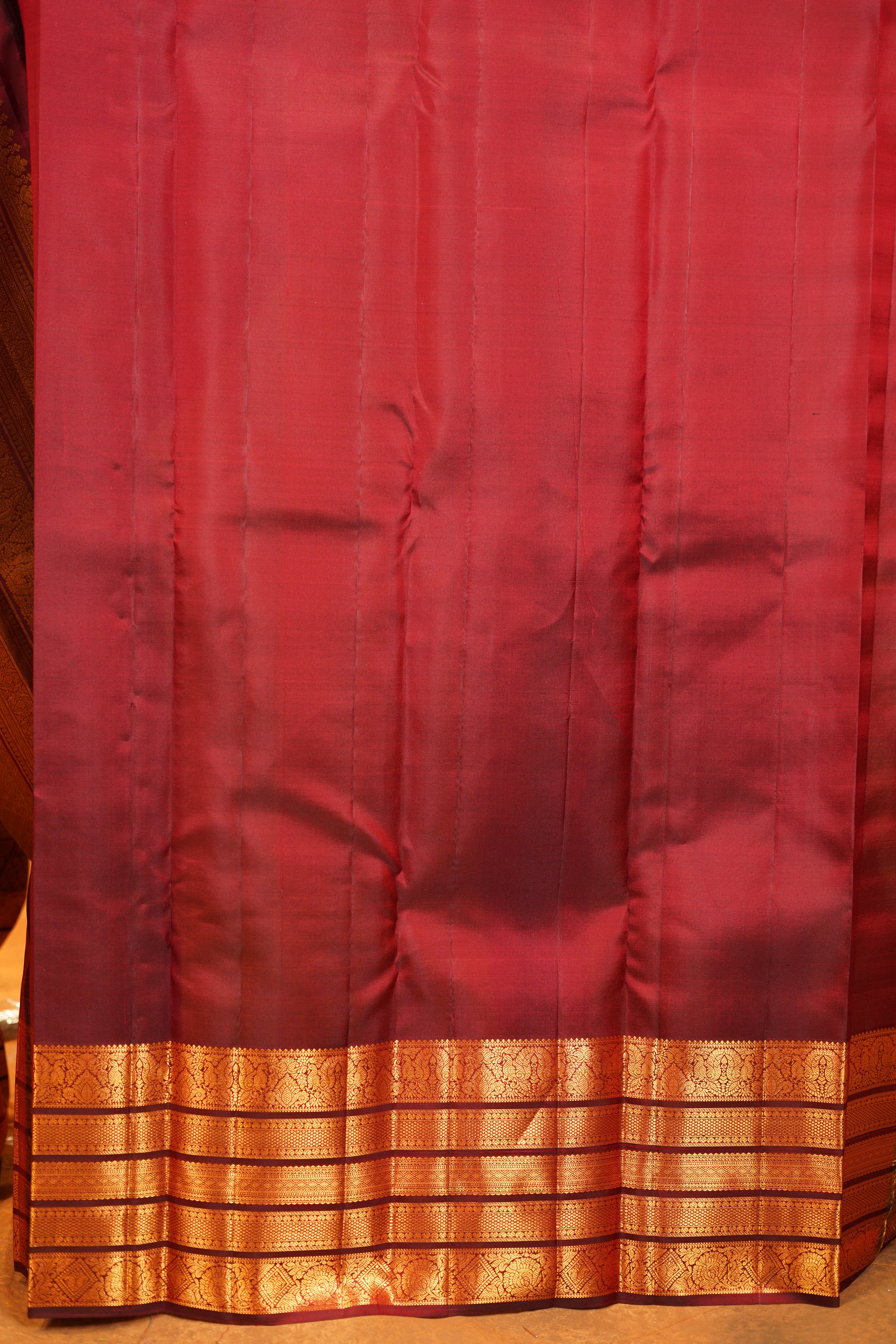 Maroon colour Pure Kanjivaram Silk Saree