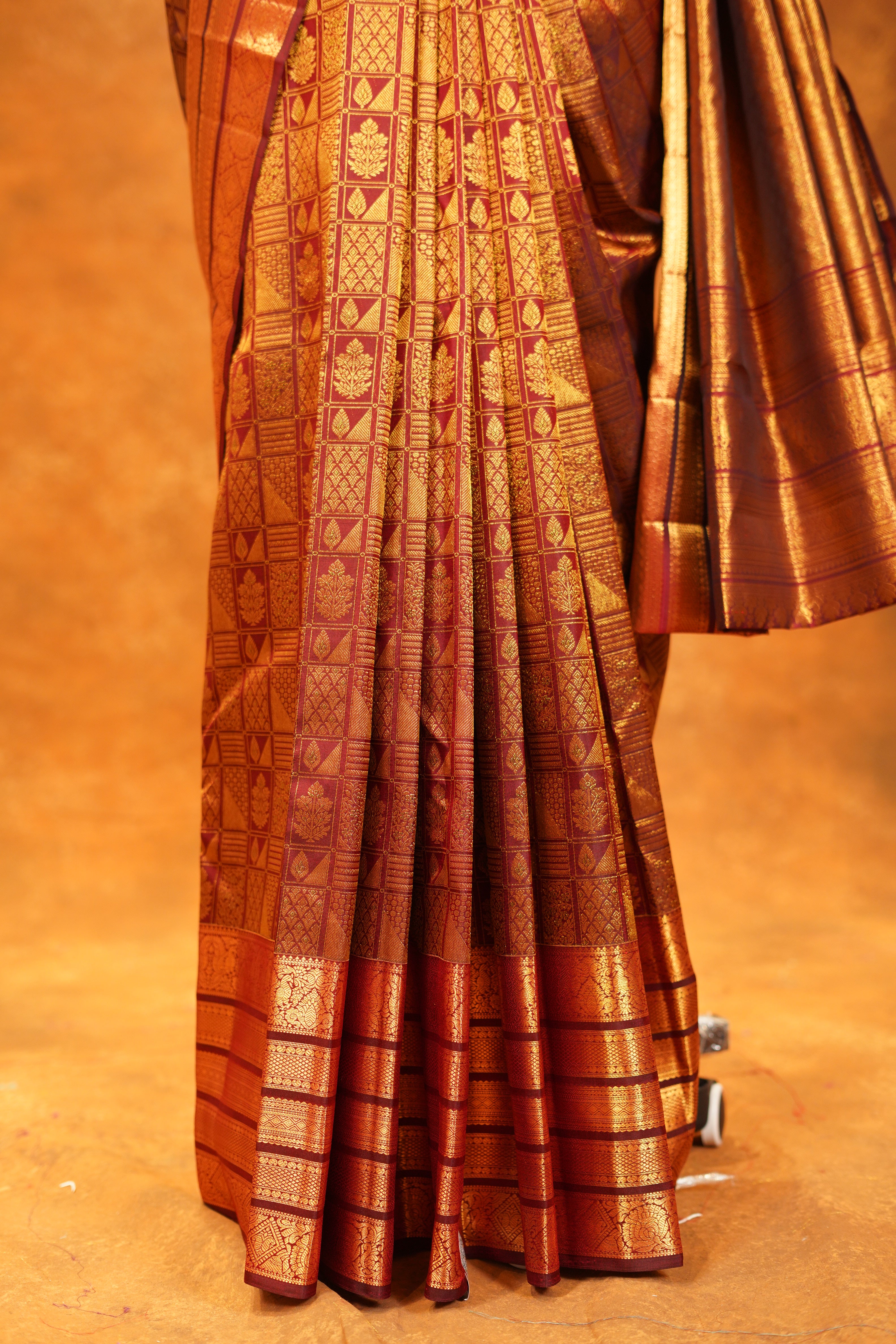 Maroon colour Pure Kanjivaram Silk Saree