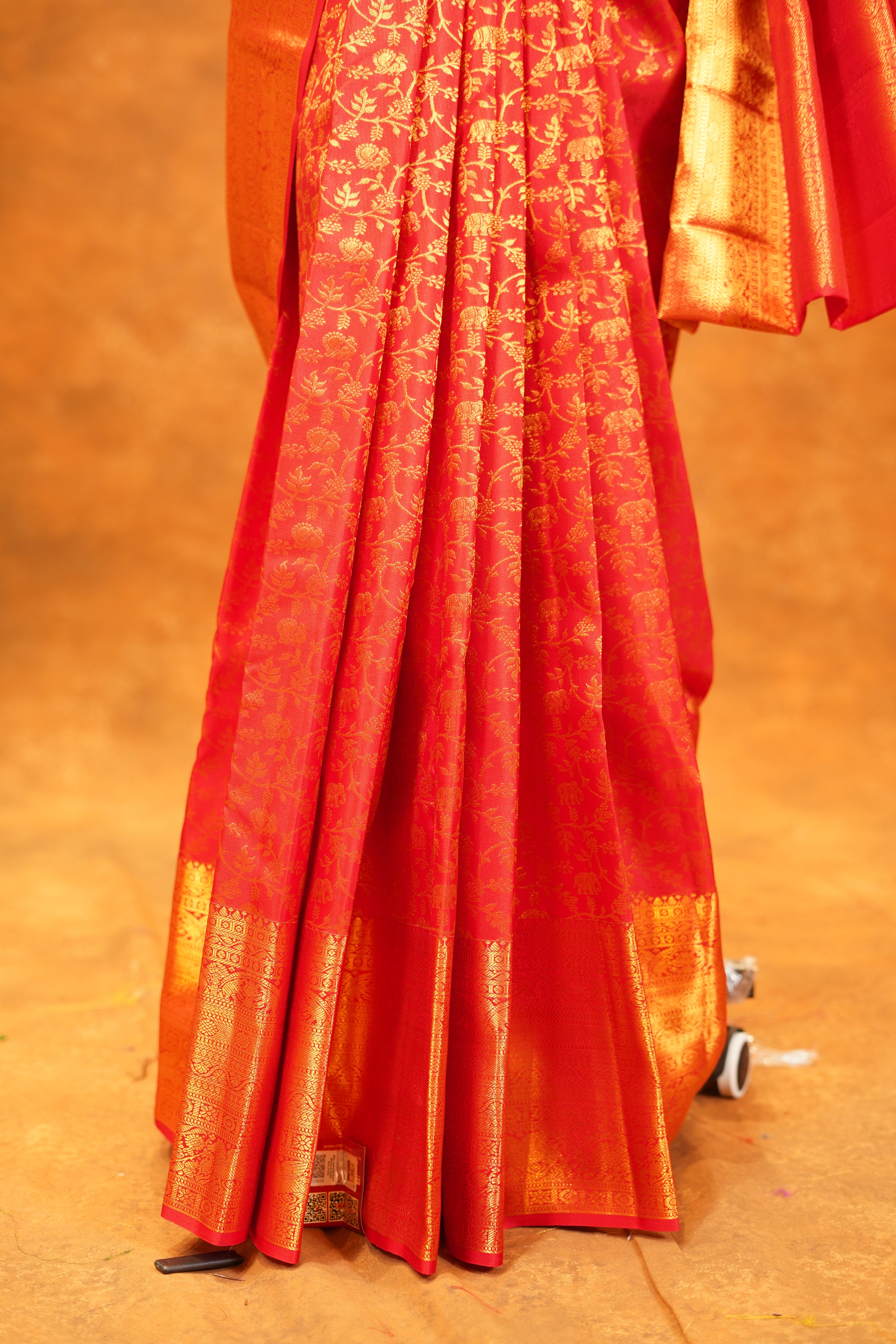 Red colour Pure Kanjivaram Silk Saree