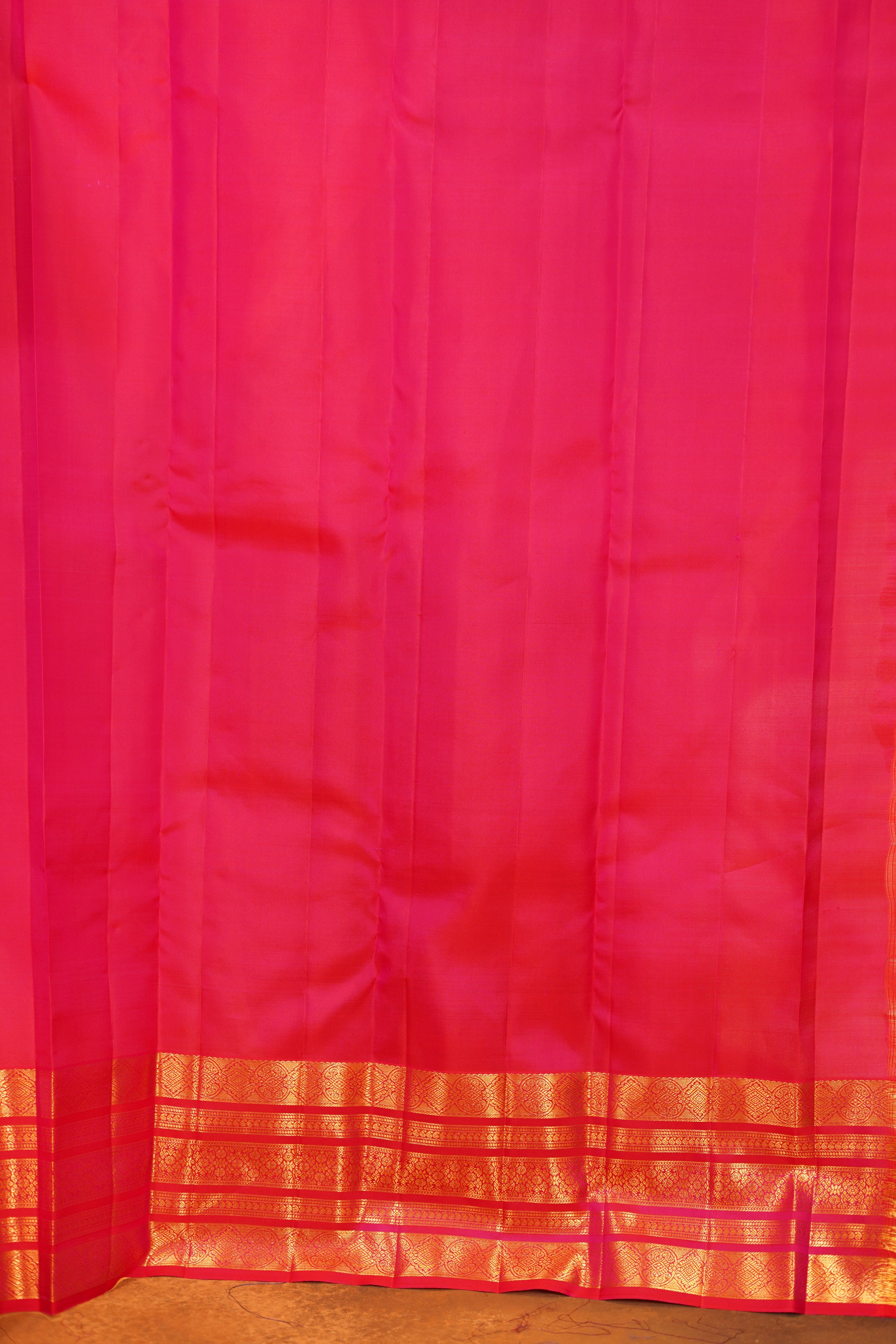 Dual Shade Pink Checked Pure Kanjivaram Silk Saree