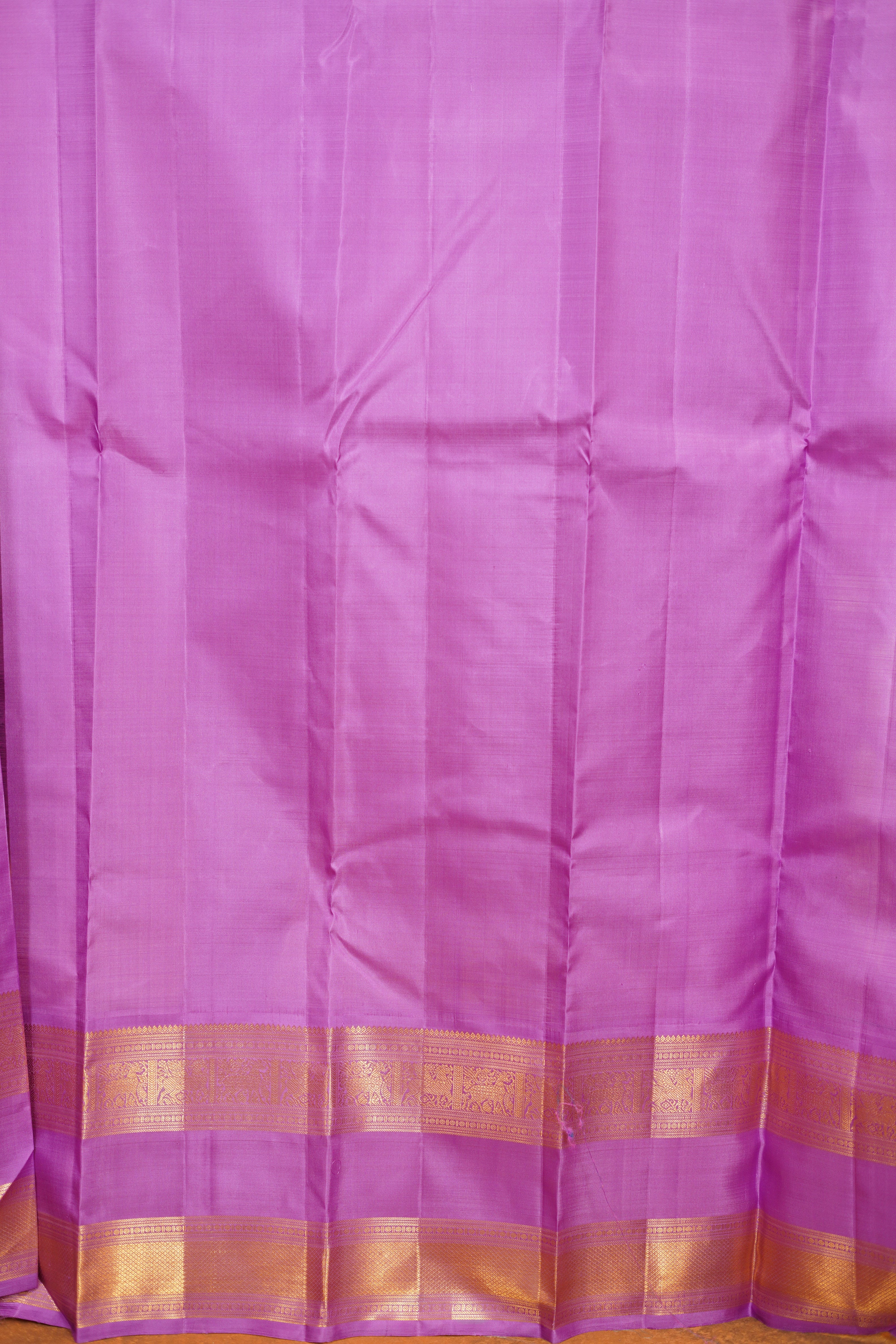 Navy Blue Colour Pure Kanjivaram Silk Saree With Lavender Contrast