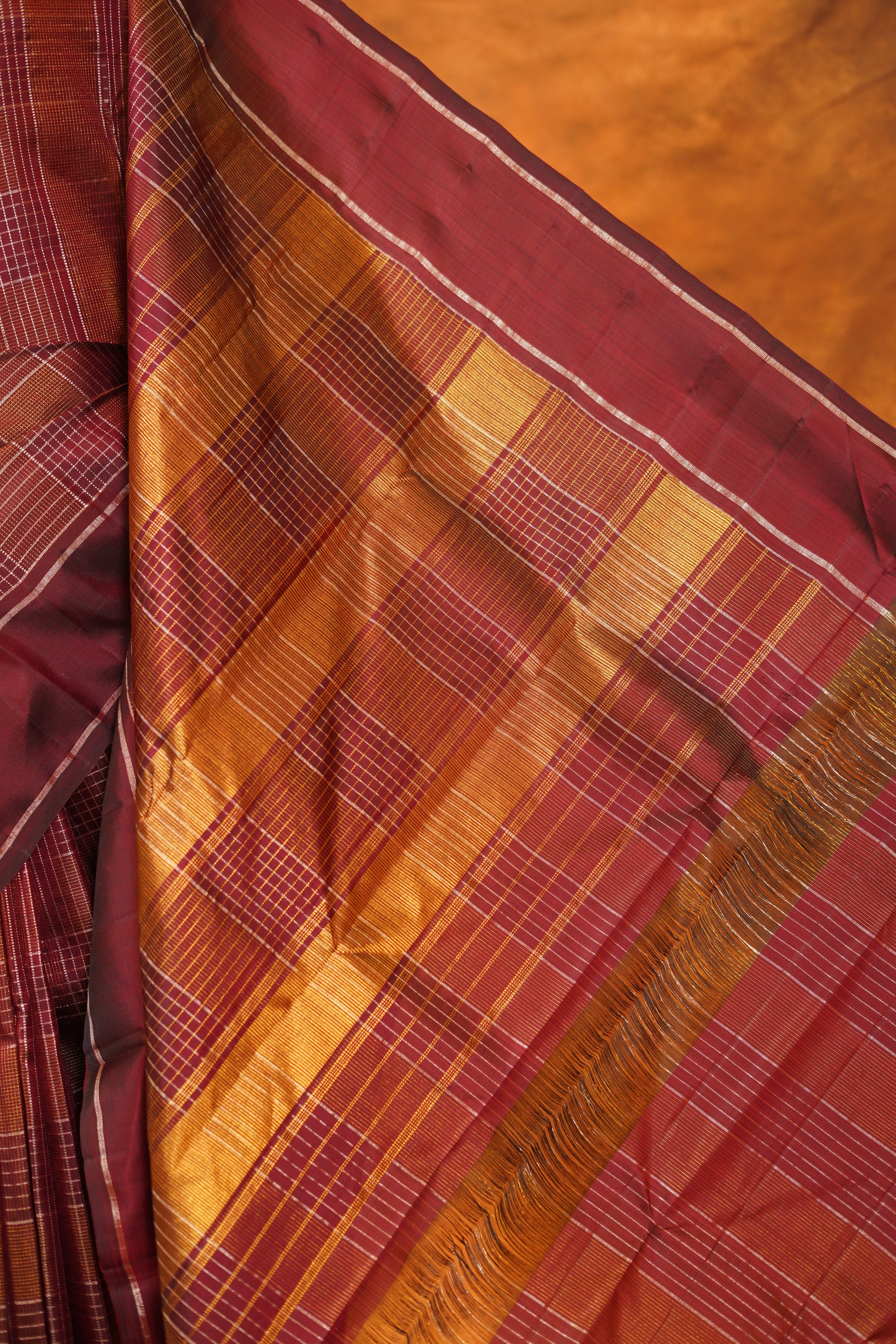 Maroon colour Pure Kanjivaram Silk Saree