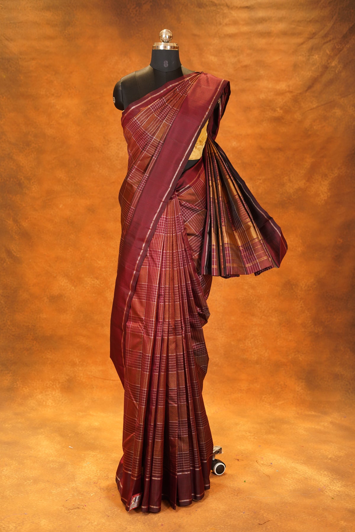 Maroon colour Pure Kanjivaram Silk Saree