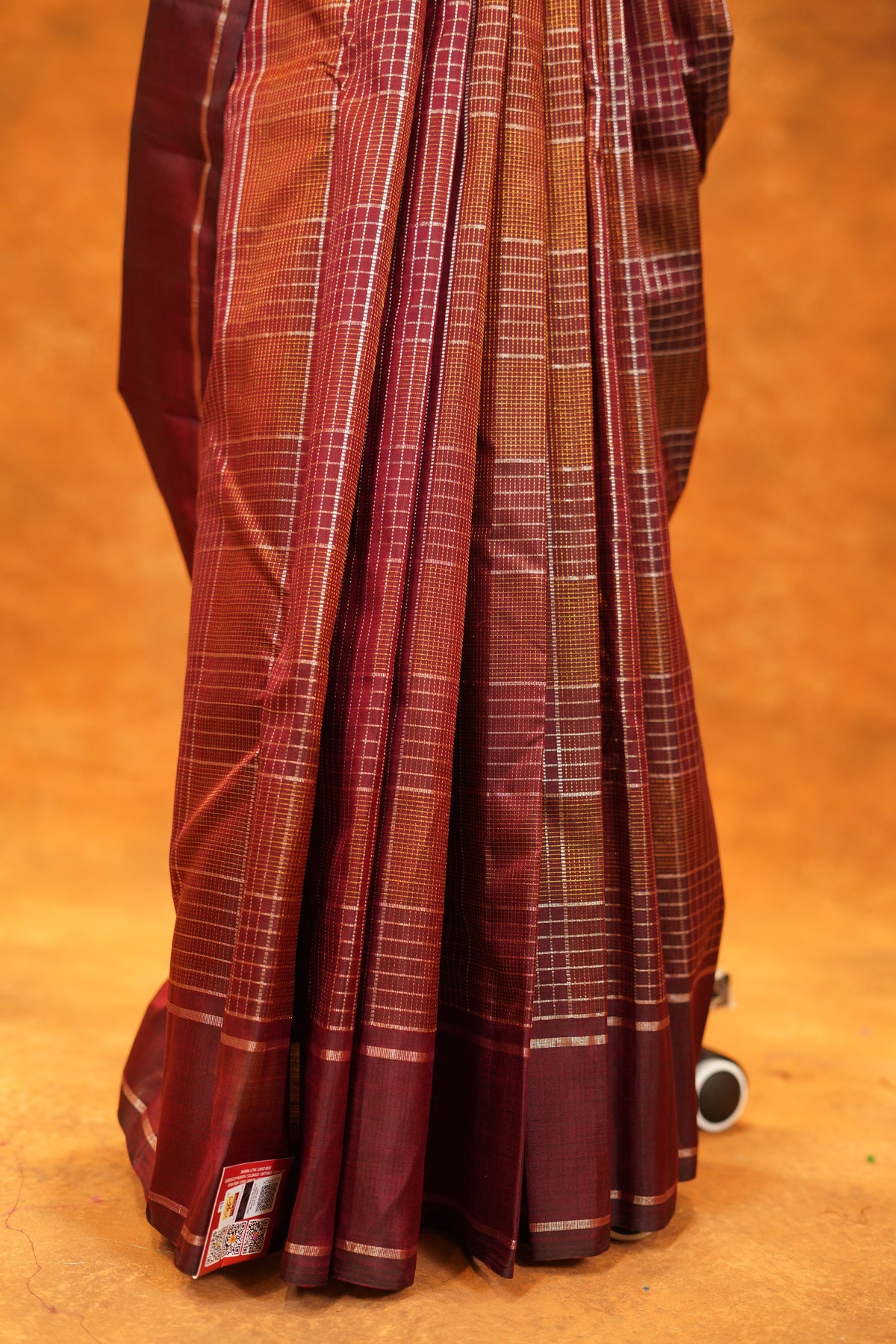 Maroon colour Pure Kanjivaram Silk Saree