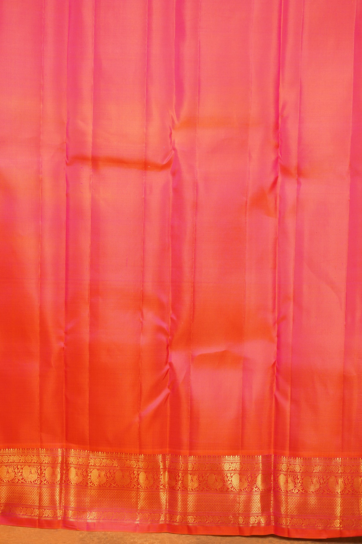 Peacock Blue colour Pure Kanjivaram Silk Saree with Pink contrast
