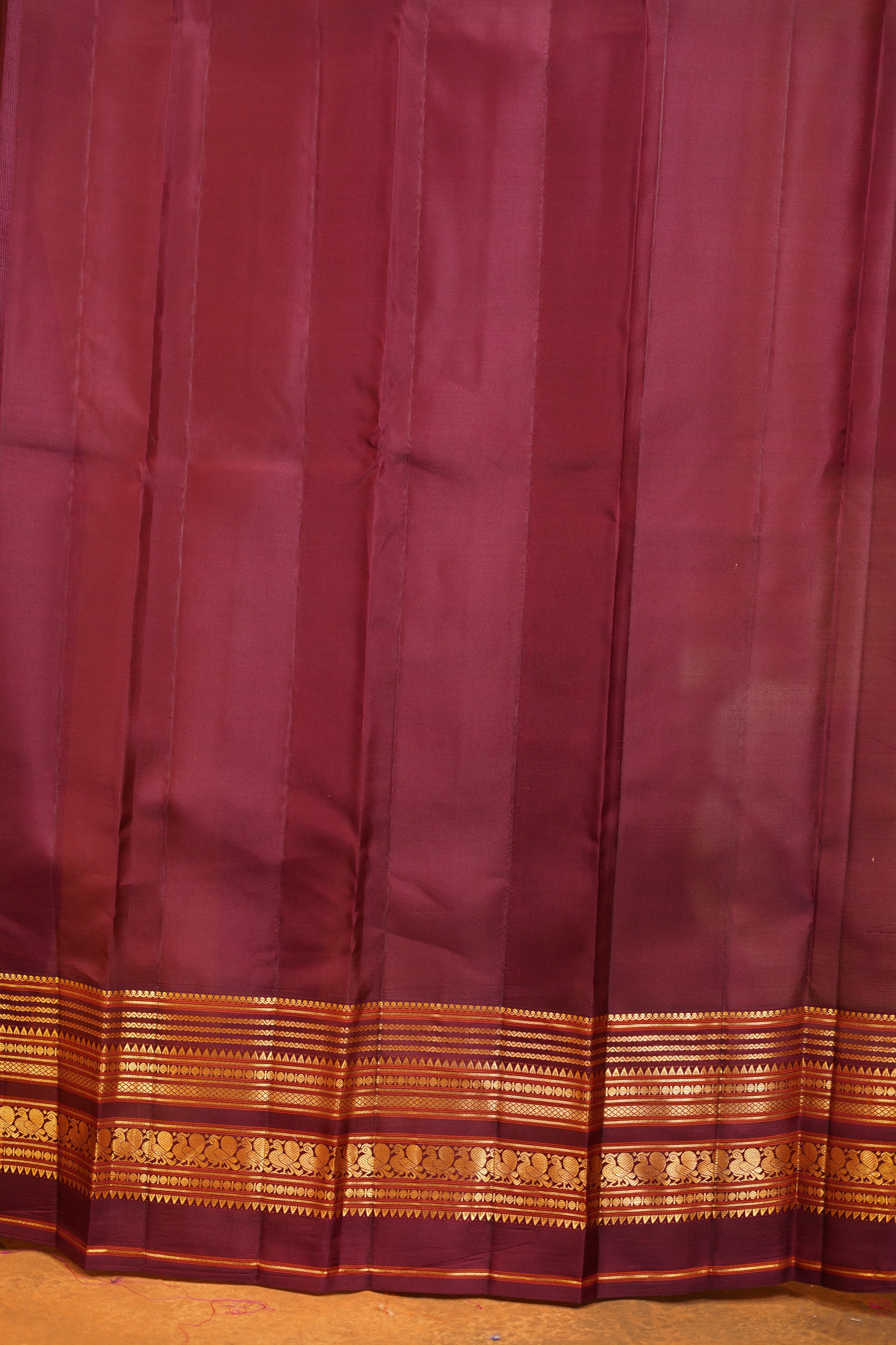Pista Green colour Pure Kanjivaram Silk Saree with Maroon contrast
