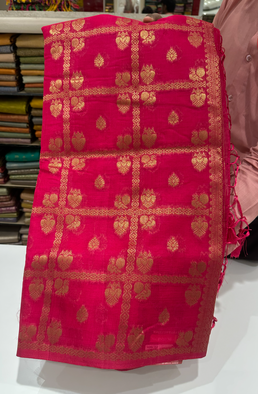 Beautiful Lightweight Pink Raw Silk Saree for Daily & Festive Wear