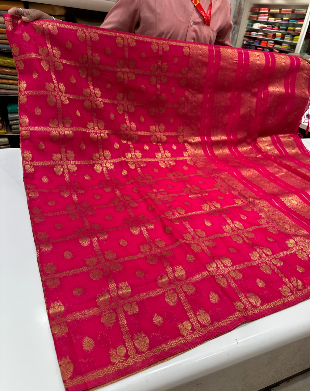 Beautiful Lightweight Pink Raw Silk Saree for Daily & Festive Wear