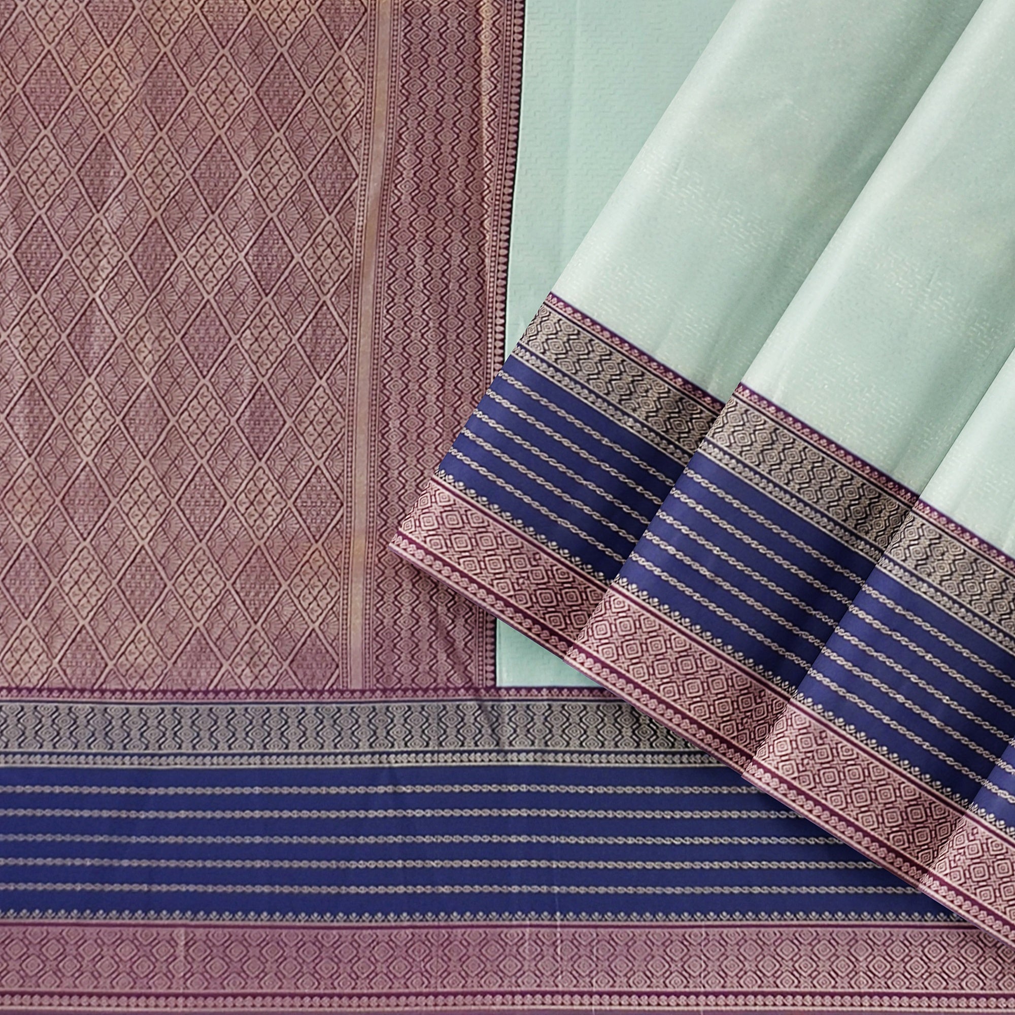 Elegant Blue Fancy Raw Silk Saree with Banaras Border - New Sudarshan Silks`