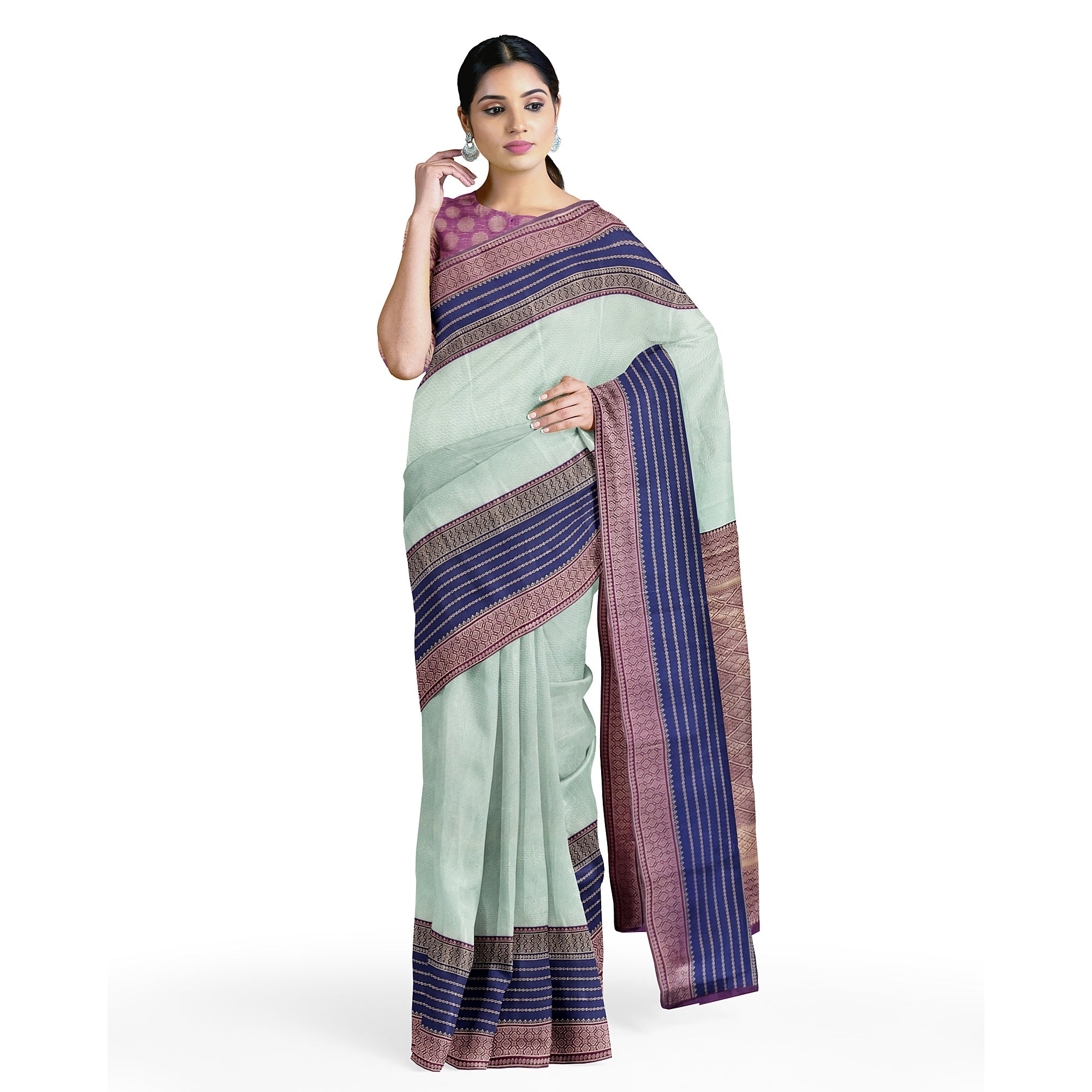 Elegant Blue Fancy Raw Silk Saree with Banaras Border - New Sudarshan Silks`