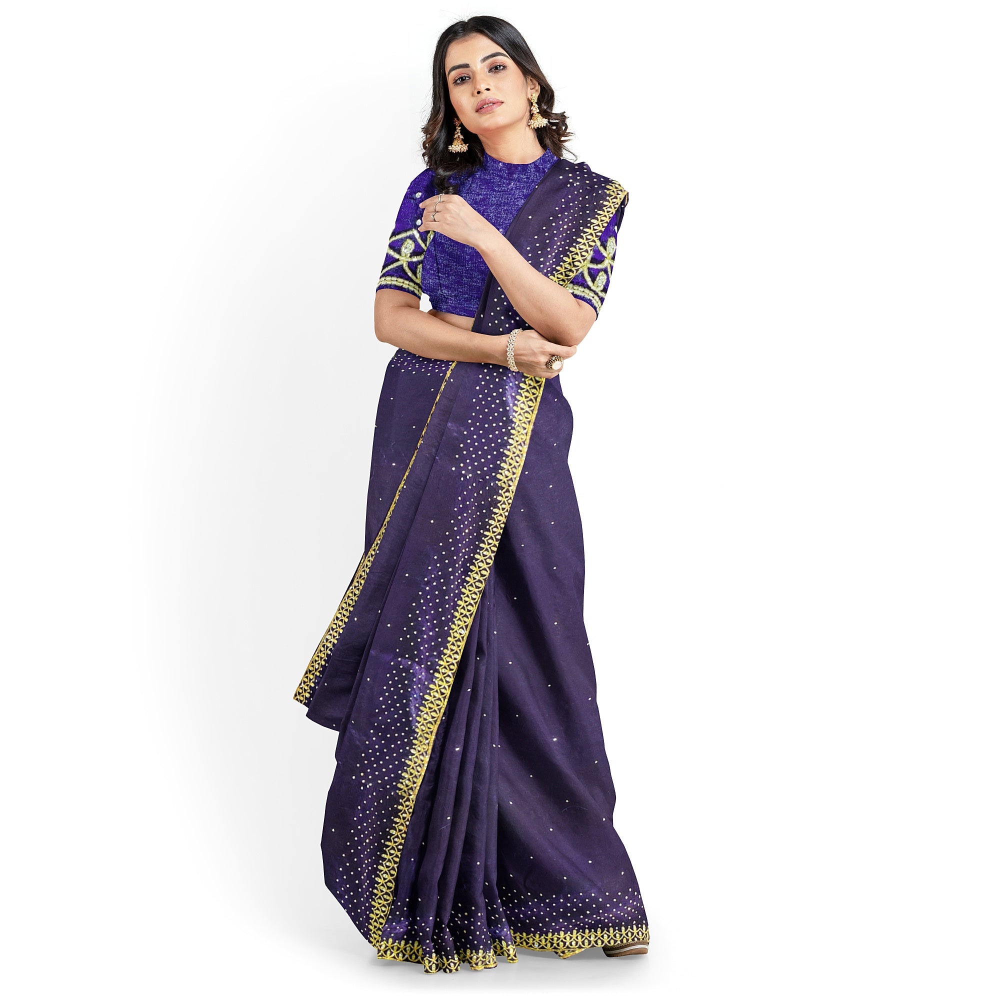 Wine Fancy Saree with Stunning Stone Work – Luxe Party Wear Saree Online