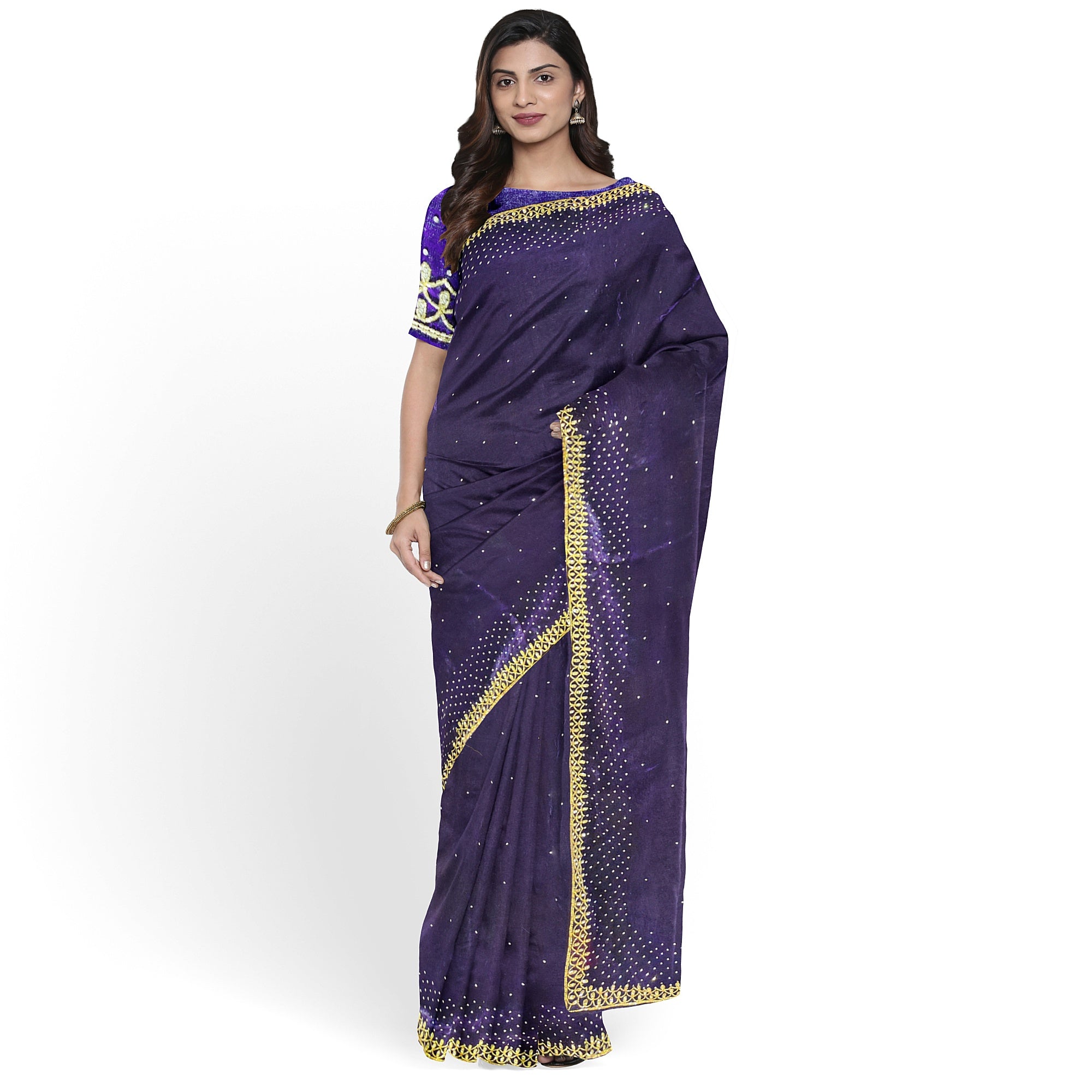 Wine Fancy Saree with Stunning Stone Work – Luxe Party Wear Saree Online