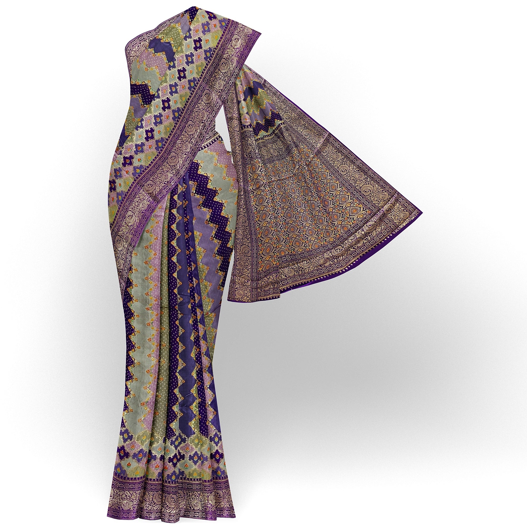 Purple Fancy Saree with Pastel Shade – Elegant Designer Saree Online