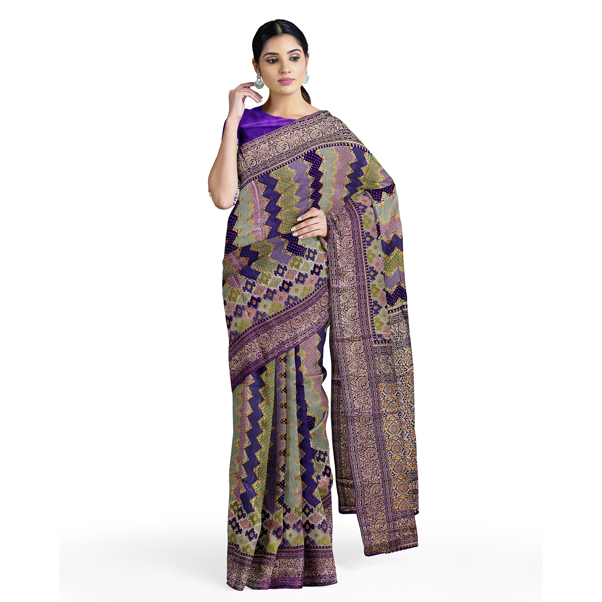 Purple Fancy Saree with Pastel Shade – Elegant Designer Saree Online