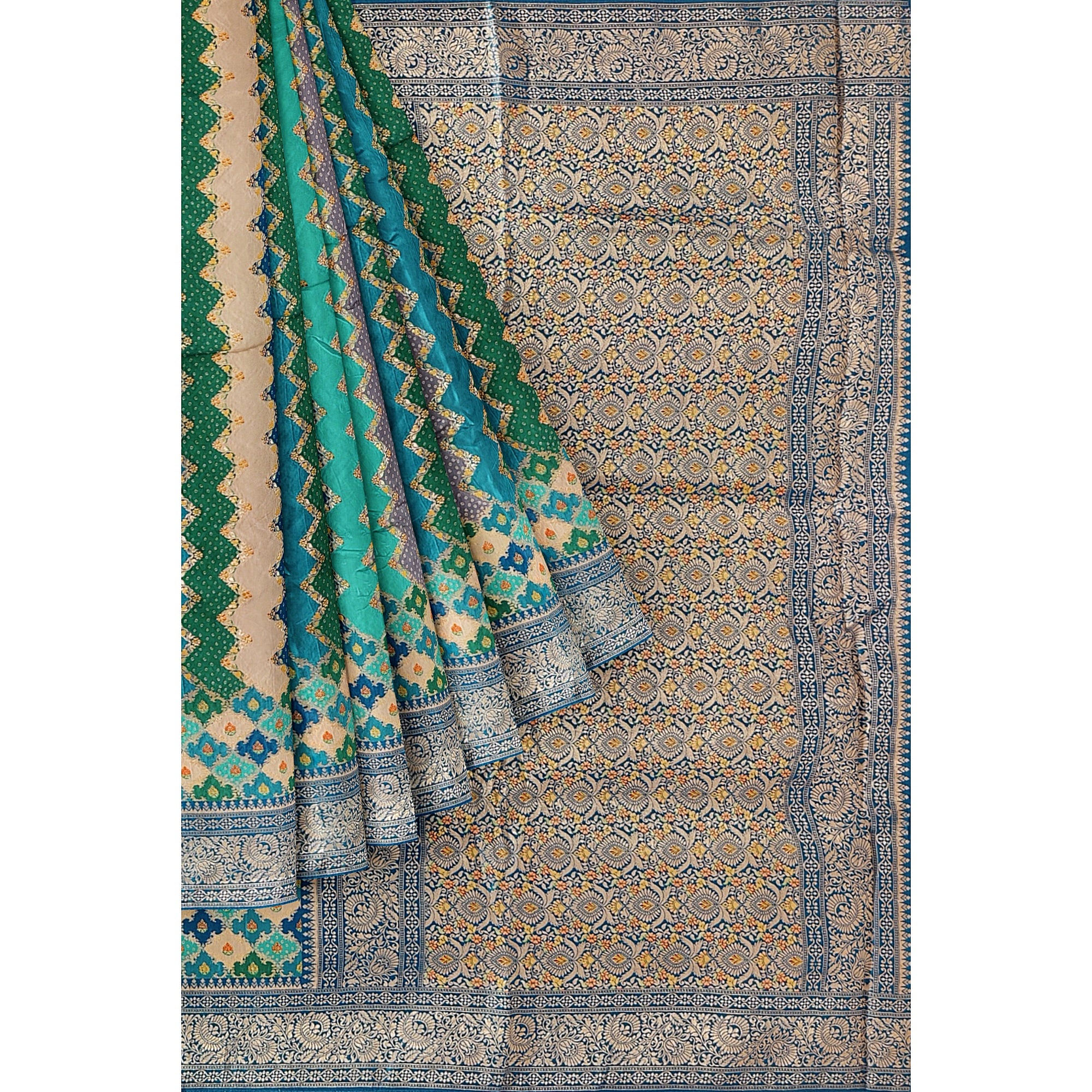 Ramablue Fancy Silk Saree with Subtle Shine – Elegant Festive Wear Saree Online