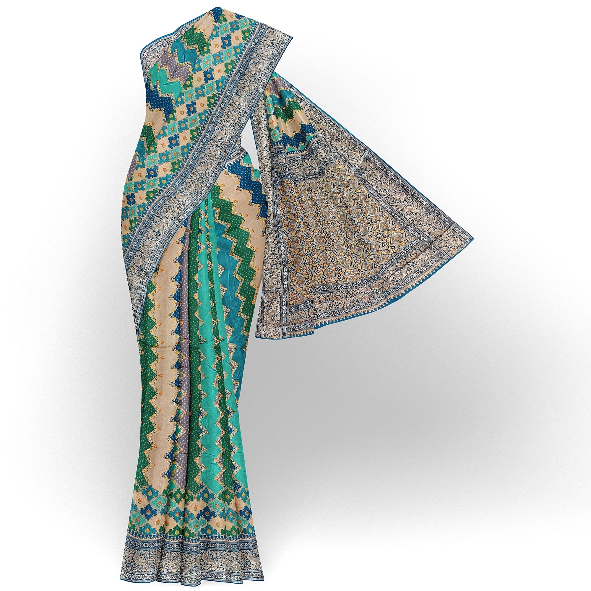 Ramablue Fancy Silk Saree with Subtle Shine – Elegant Festive Wear Saree Online