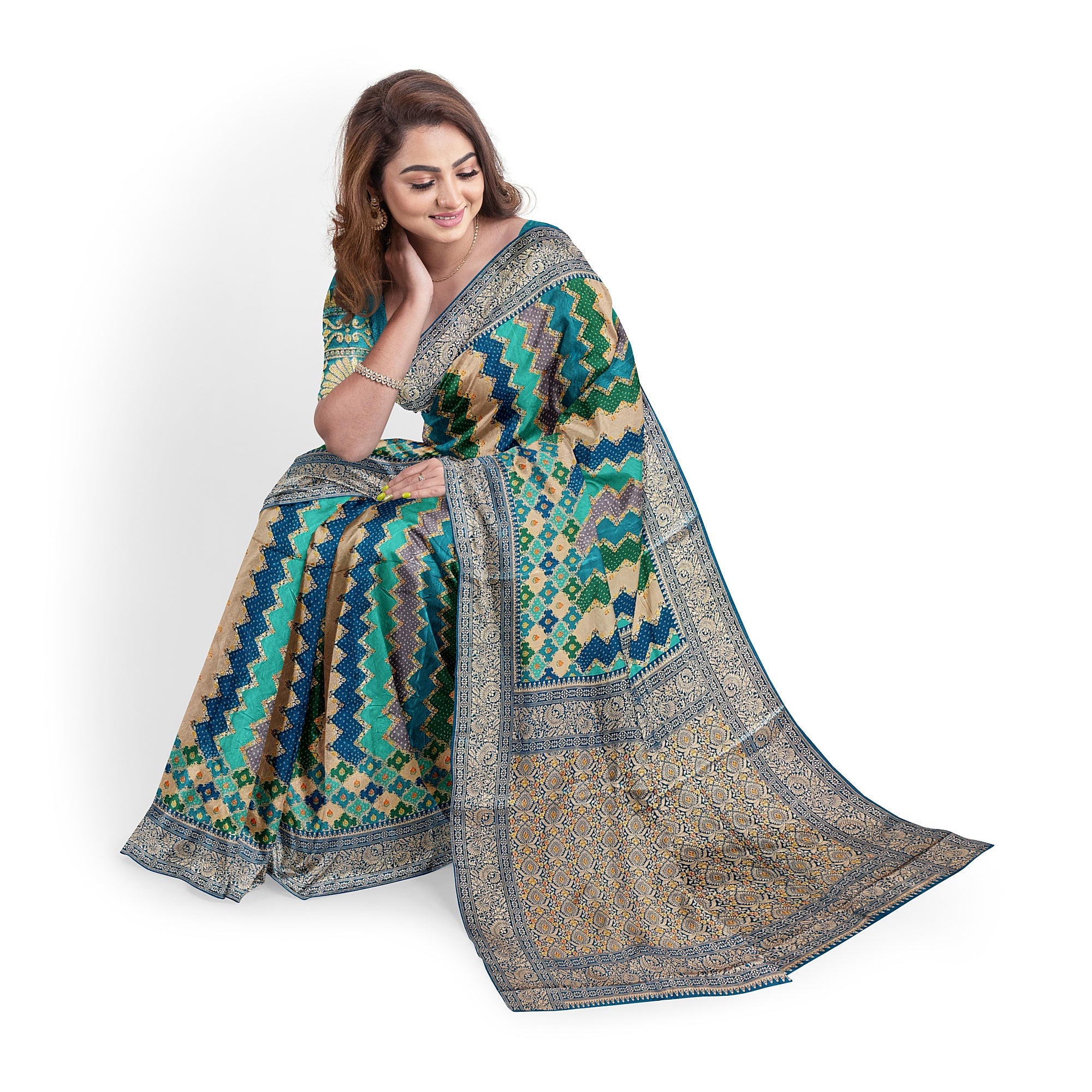 Ramablue Fancy Silk Saree with Subtle Shine – Elegant Festive Wear Saree Online