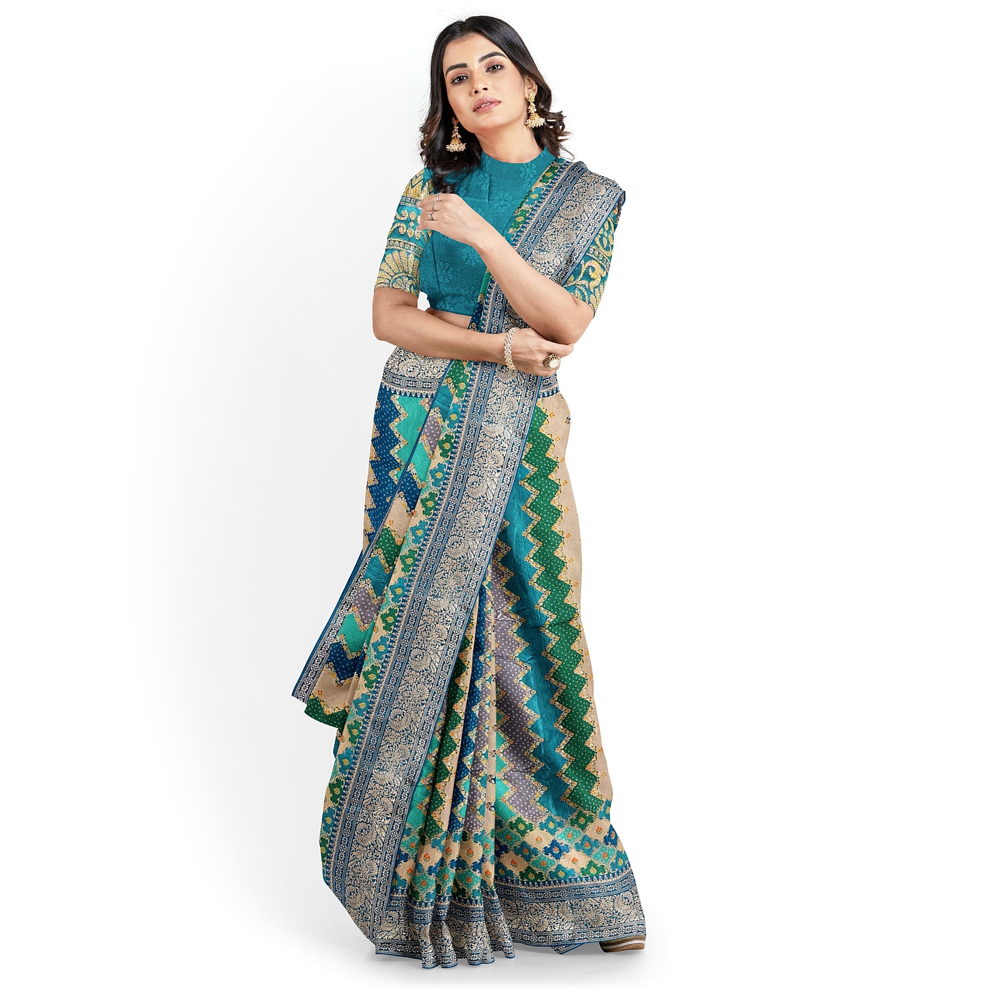 Ramablue Fancy Silk Saree with Subtle Shine – Elegant Festive Wear Saree Online