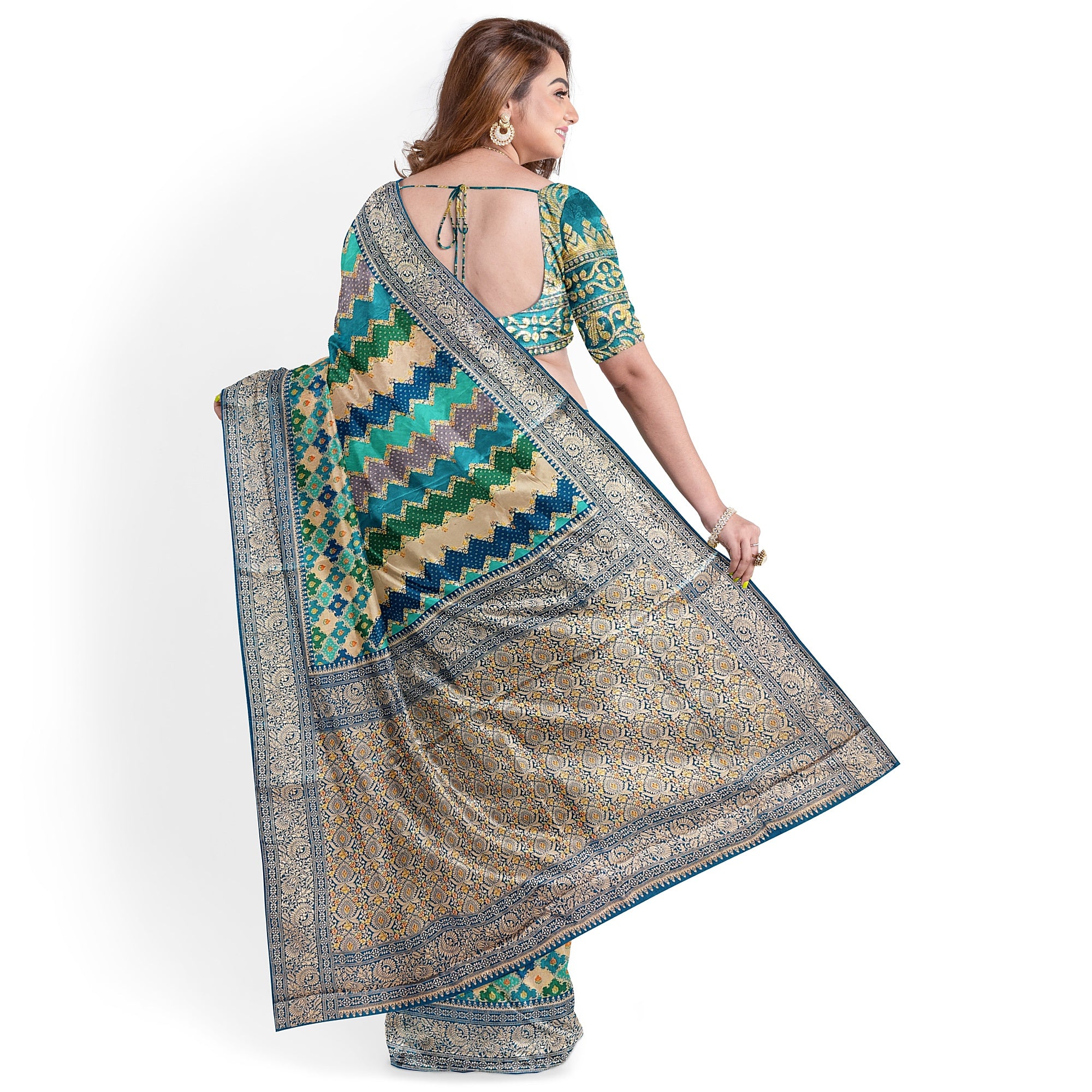 Ramablue Fancy Silk Saree with Subtle Shine – Elegant Festive Wear Saree Online