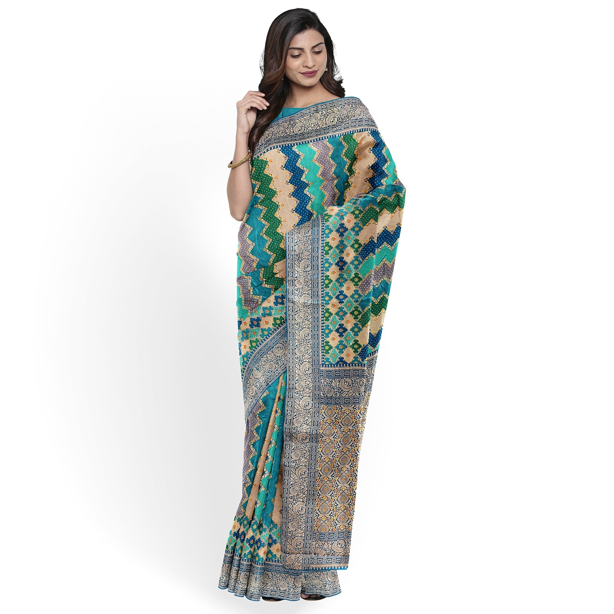 Ramablue Fancy Silk Saree with Subtle Shine – Elegant Festive Wear Saree Online