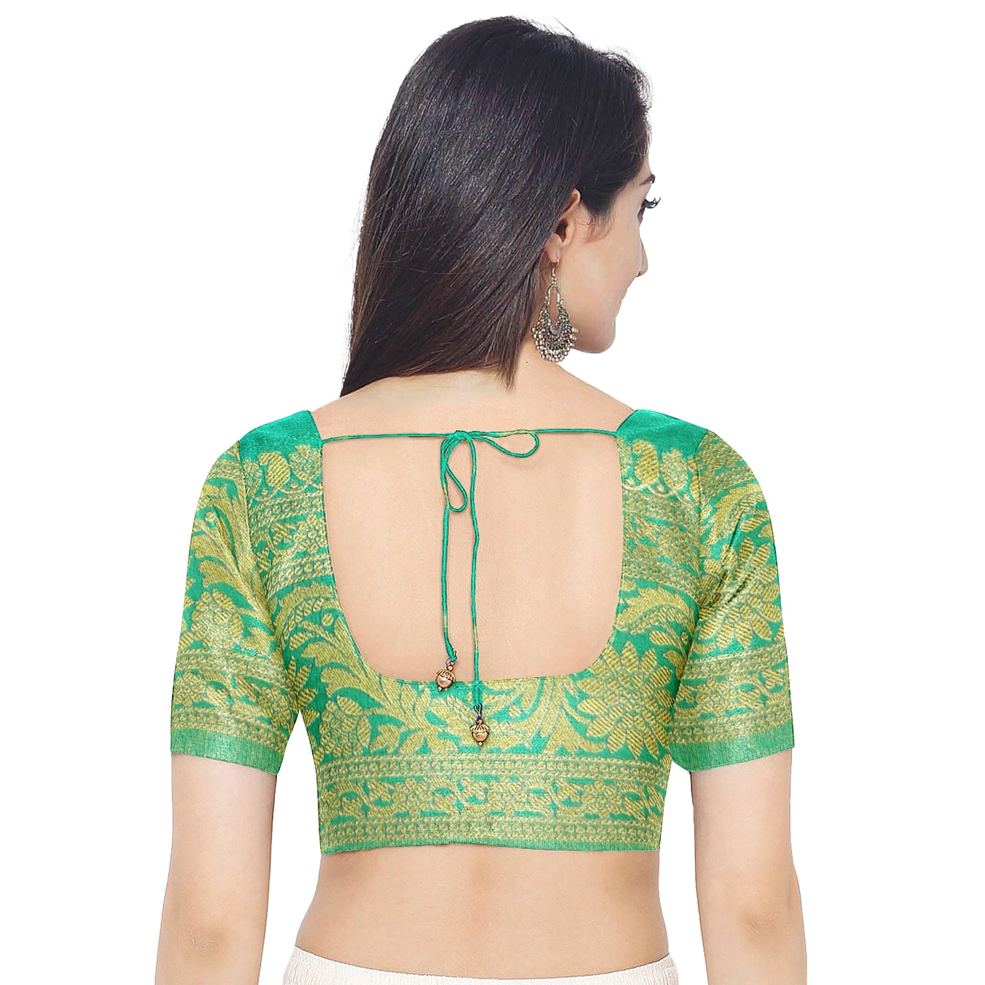 Rama Green Semi Georgette Silk Saree with Zari Border – Elegant Lightweight Saree for Festive Wear Online - New Sudarshan Silks`