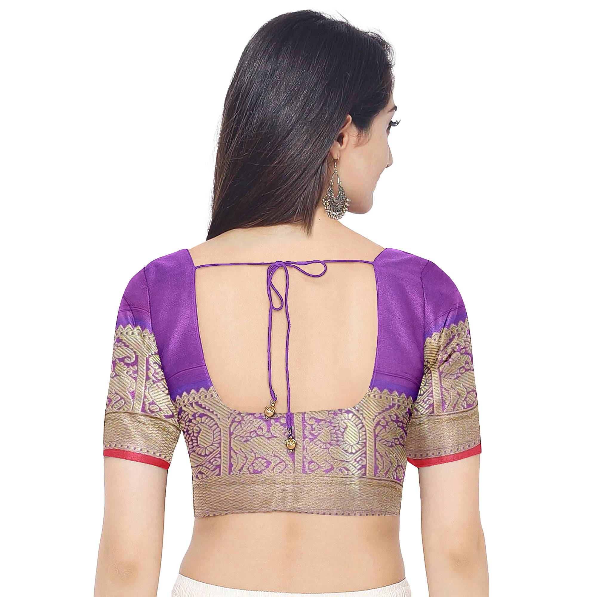 Yellow Kanjivaram Silk Saree with Purple Traditional Zari Border – Pure Handloom Bridal Saree Online - New Sudarshan Silks`