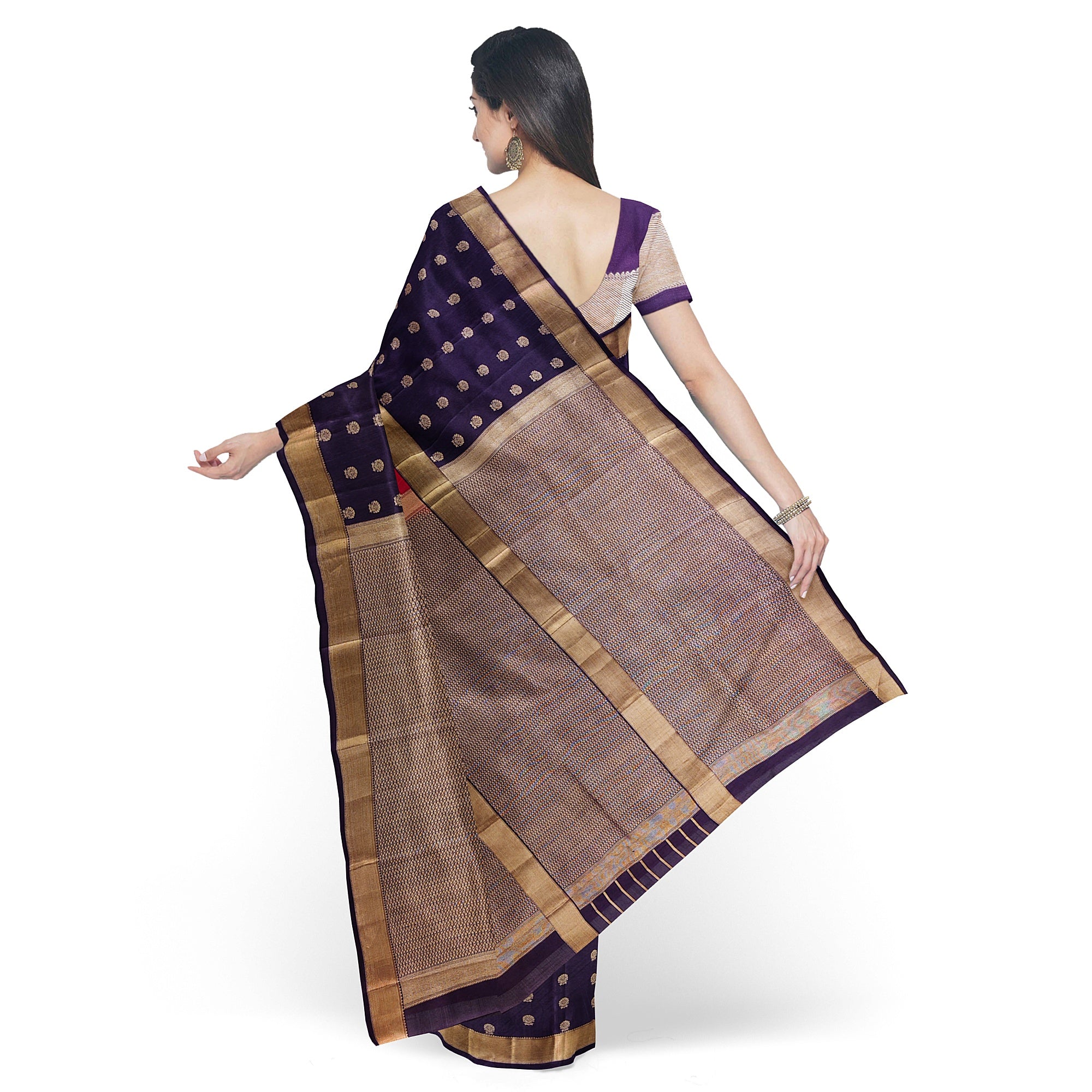 Pink Kanjivaram Silk Saree with Maroon Sides and Copper Zari – Pure Handloom Bridal Saree Online - New Sudarshan Silks`