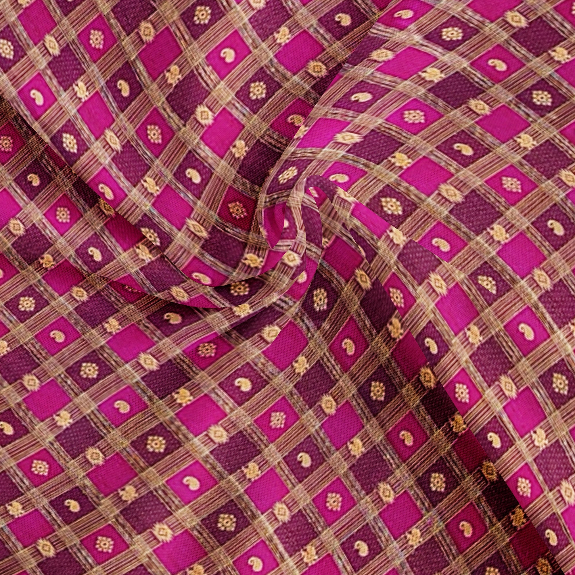 Double-Shade Wine Kanjivaram Silk Saree with Zari Checks – Classic Handloom Saree for Festive Wear Online - New Sudarshan Silks`