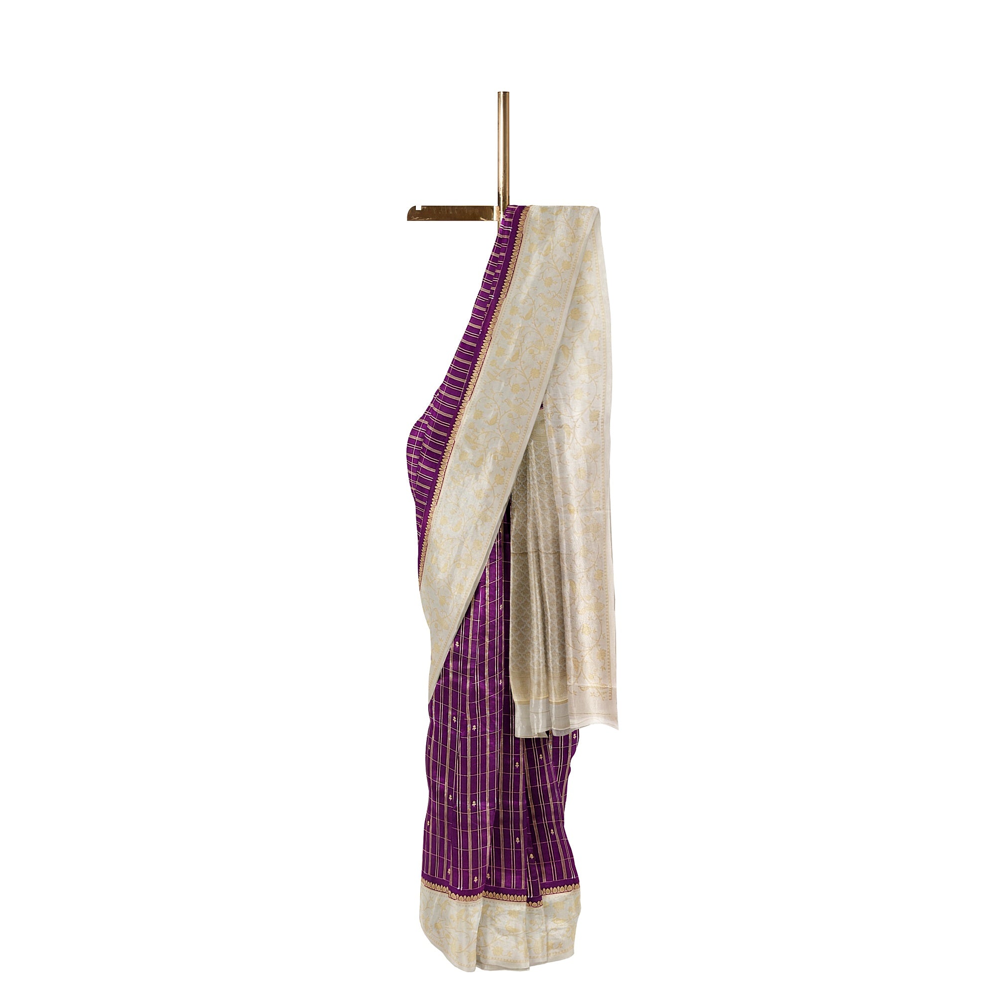 Wine Georgette Saree – Cream Border – Shop Online
