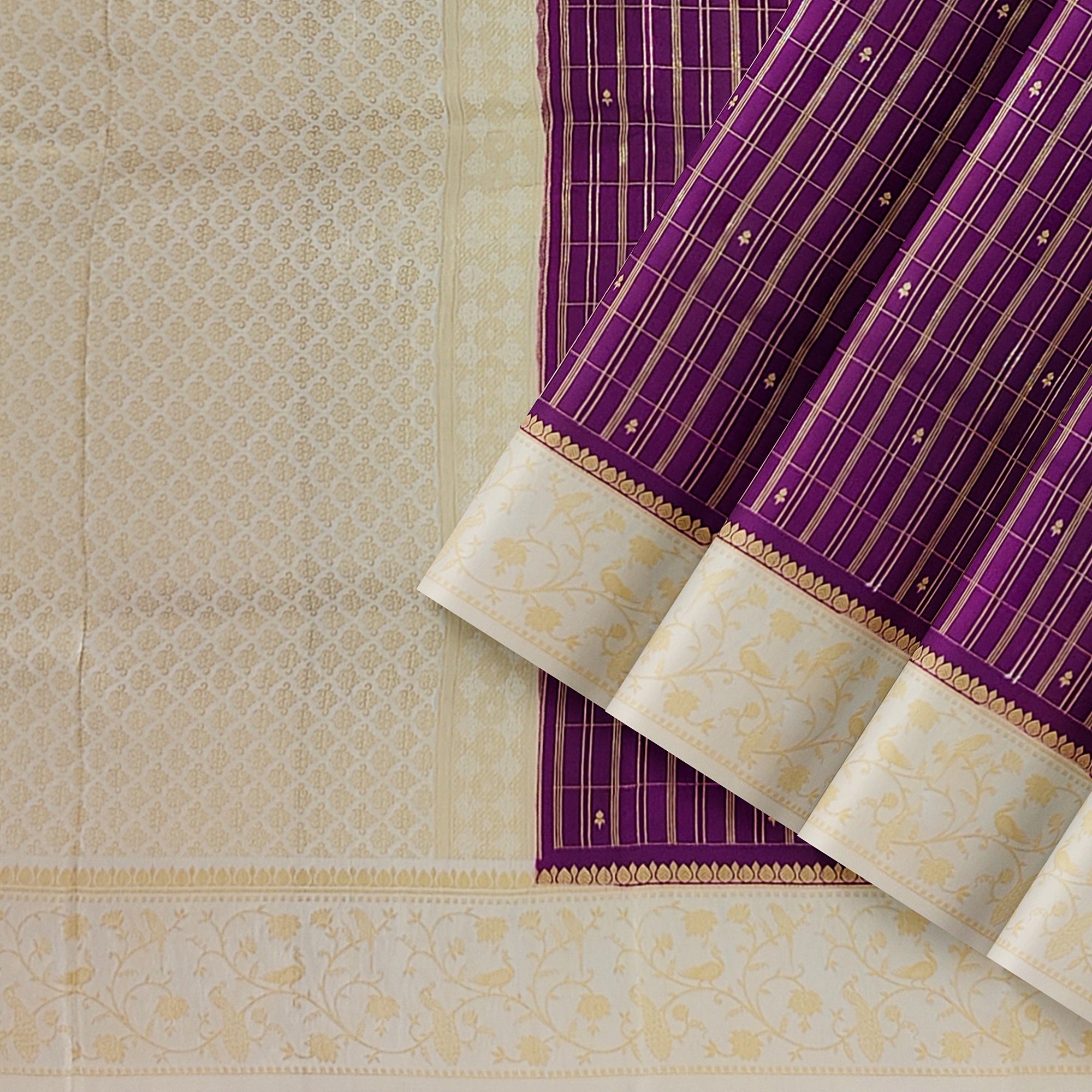 Wine Georgette Saree – Cream Border – Shop Online