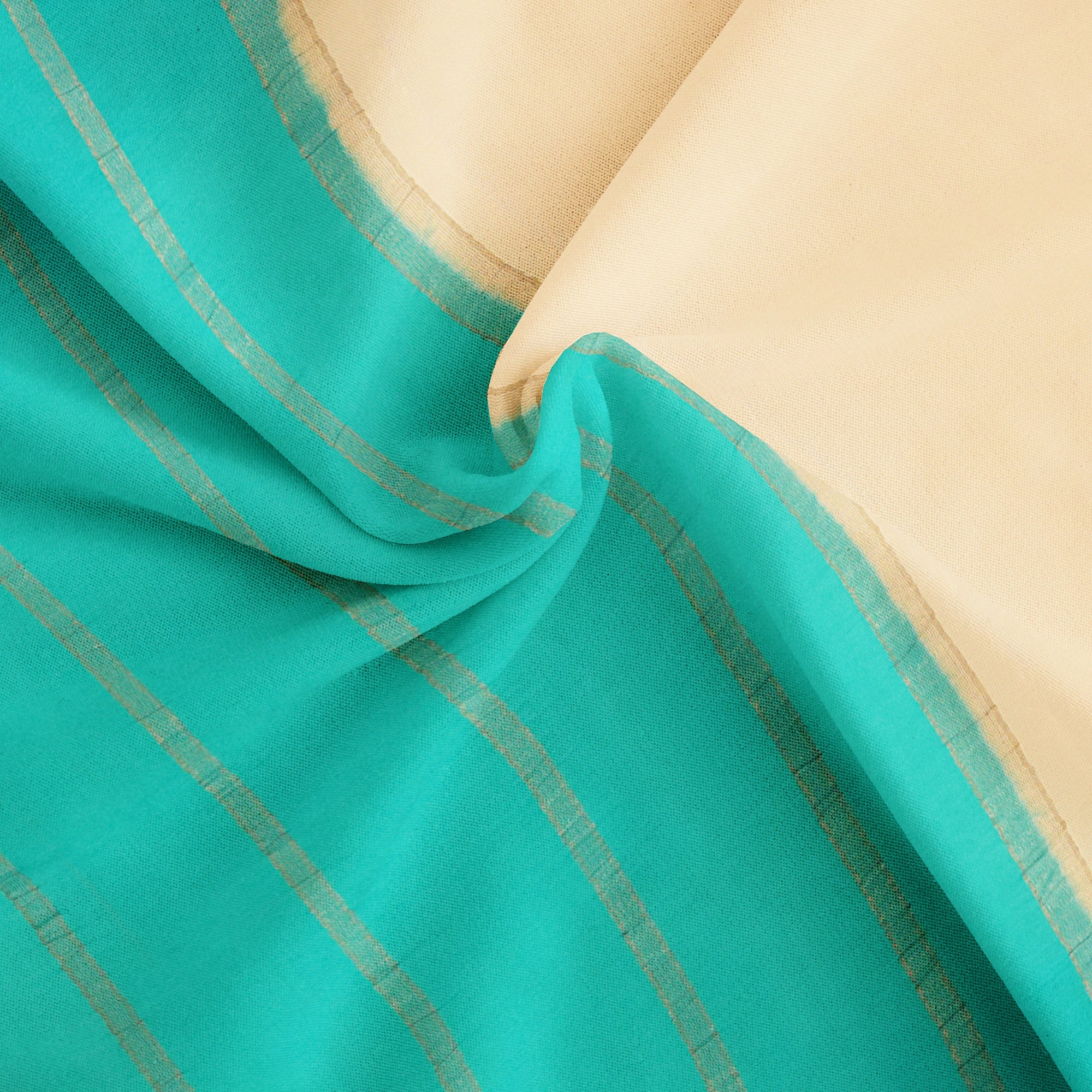"3D White Mysore Crape Silk Saree with Sky Blue & Mango Butta and Navy Blue Border | 100gms Thickness | New Sudarshan Silks" - New Sudarshan Silks`