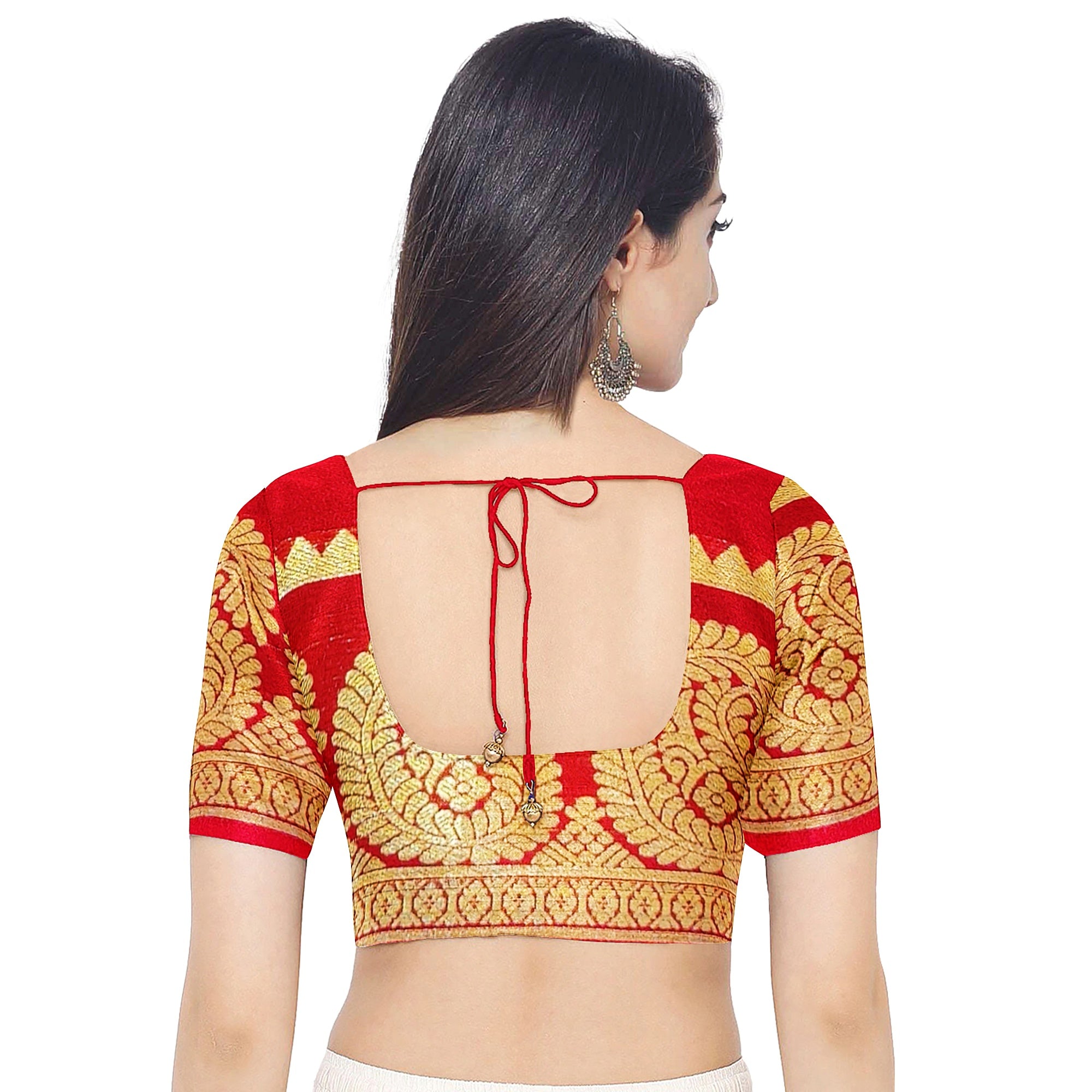 Red Mysore Silk Saree with Mango Border – Shop Online