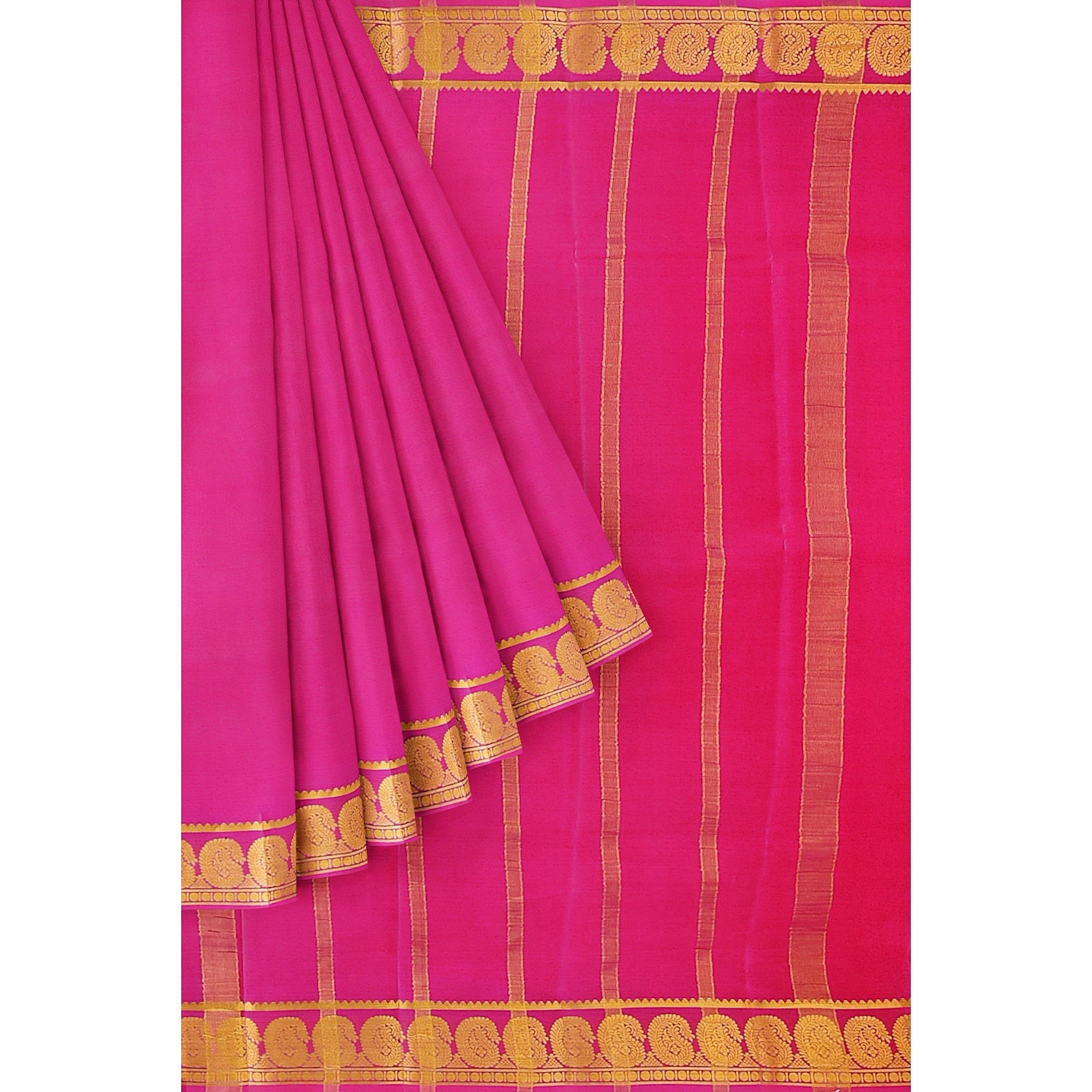 Light Pink Mysore Silk Saree with Mango Zari Border