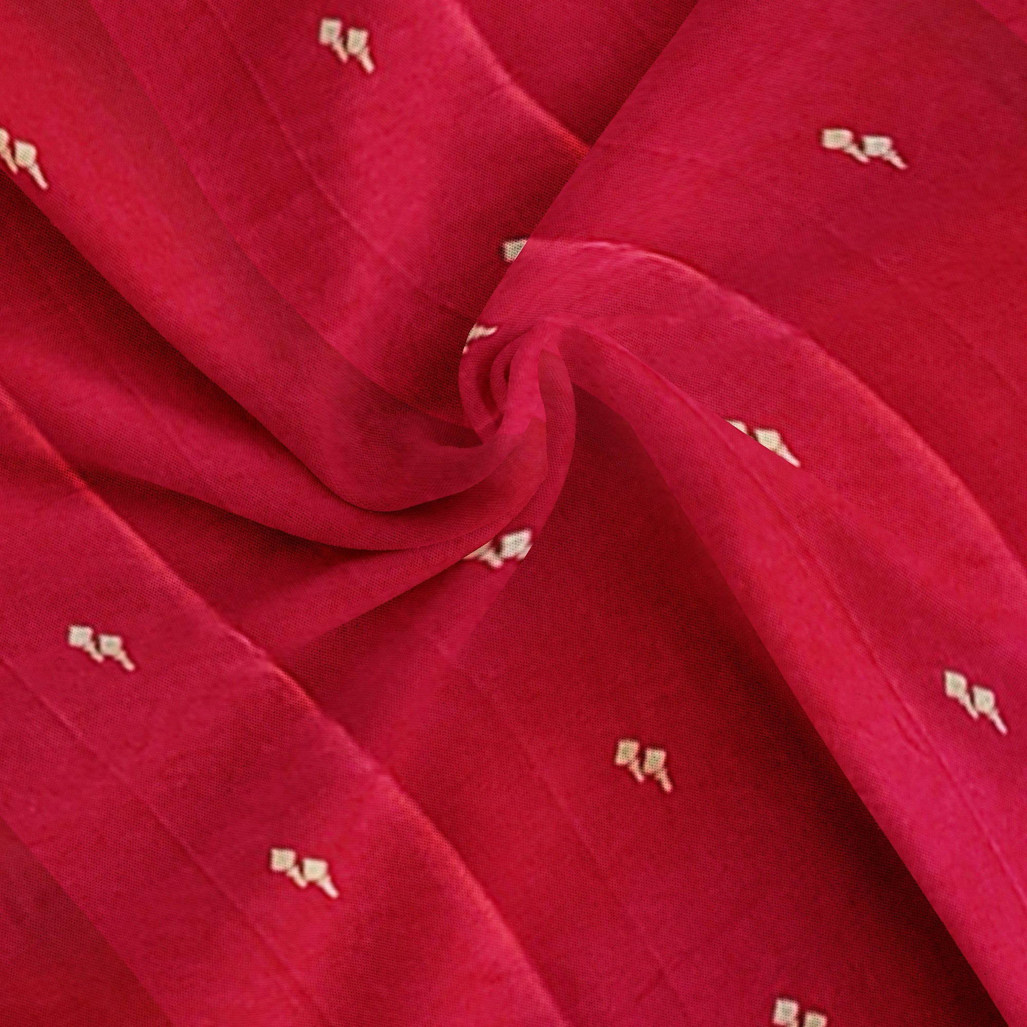 Red Semi Banaras Fancy Saree with Green Border - Timeless Elegance - New Sudarshan Silks`