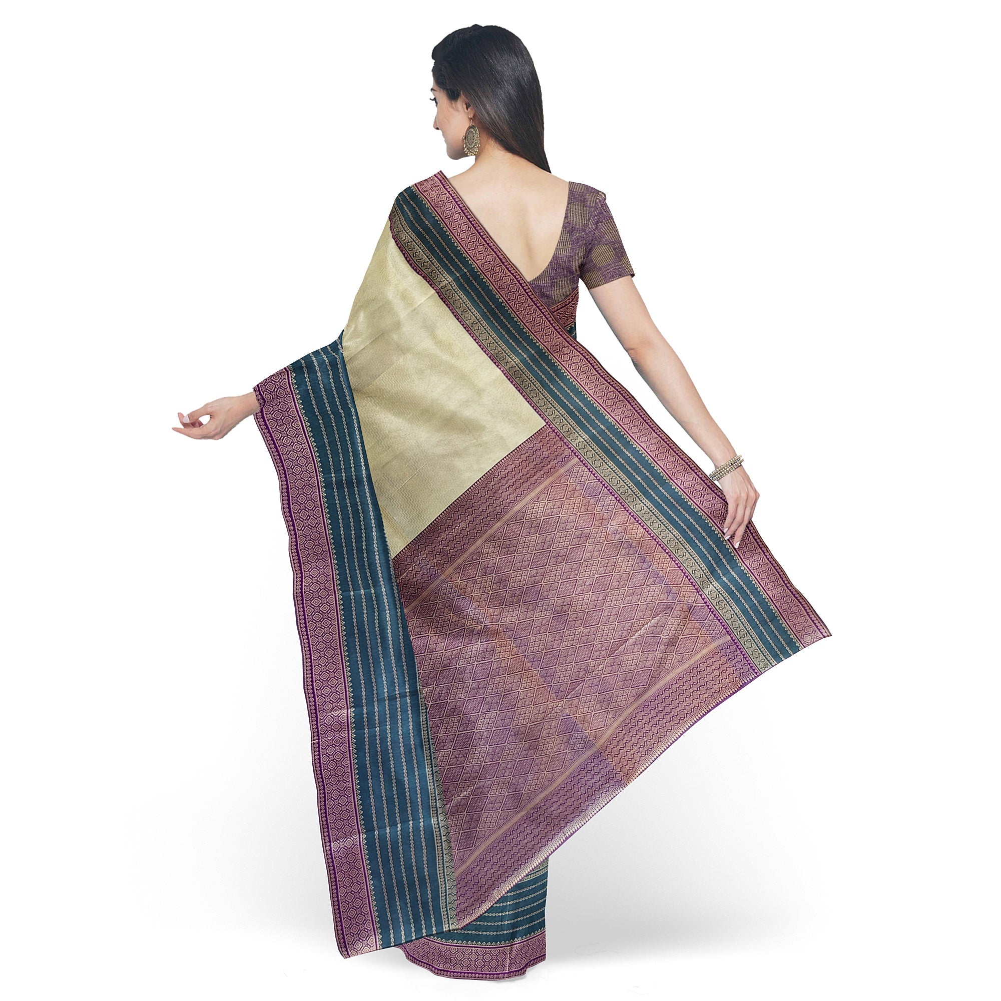 Semi Banaras Fancy Saree - Elegant Blend of Tradition and Style - New Sudarshan Silks`