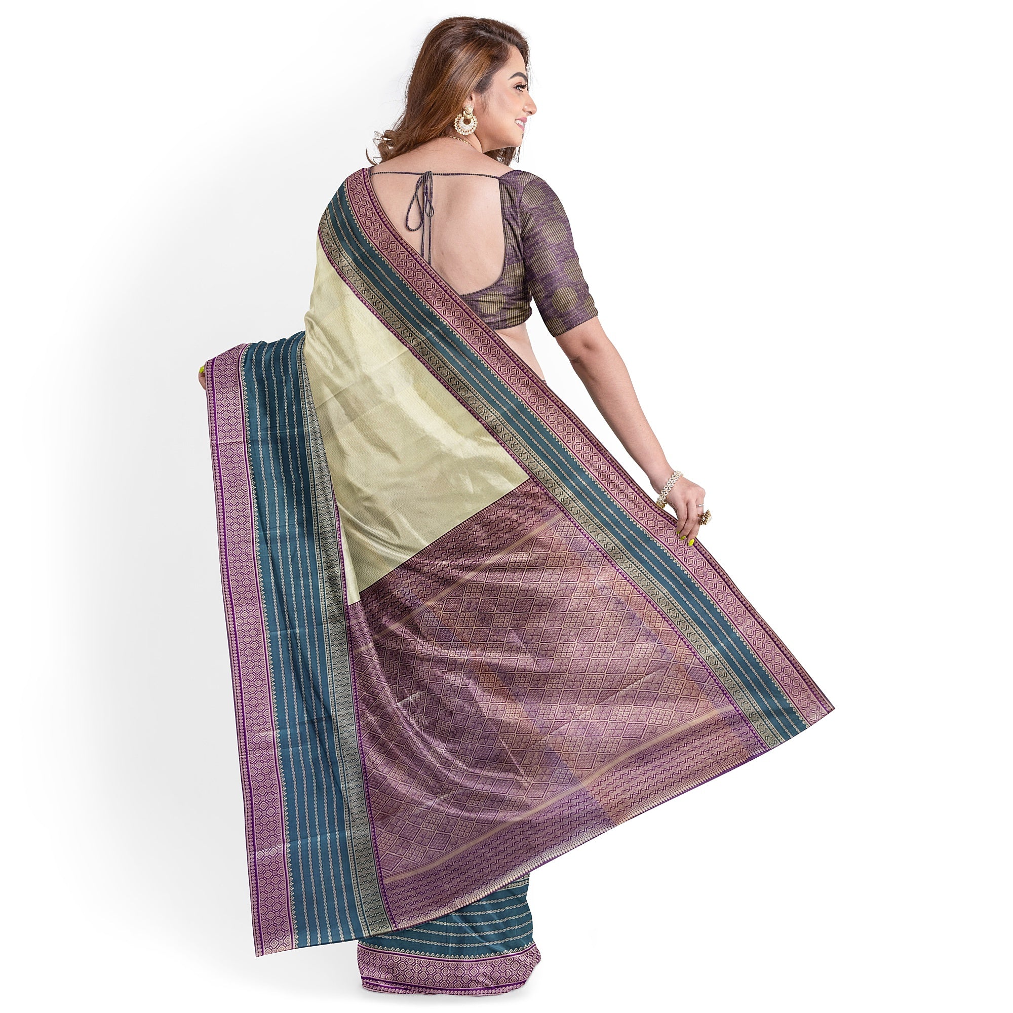 Semi Banaras Fancy Saree - Elegant Blend of Tradition and Style - New Sudarshan Silks`