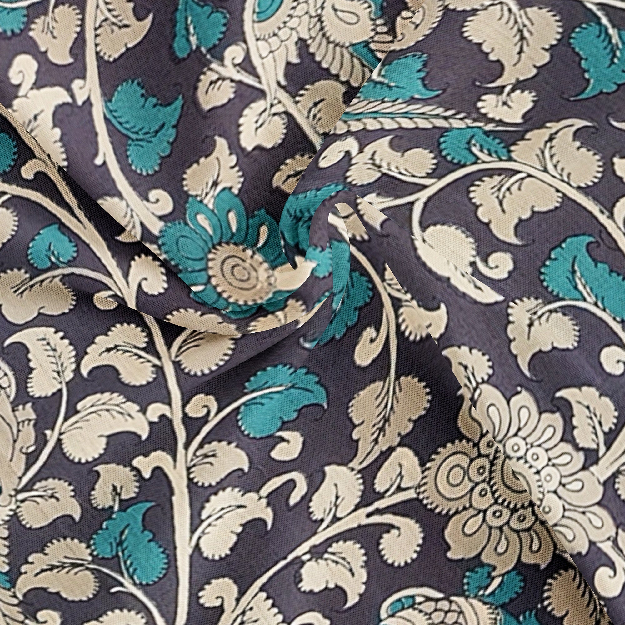Blue & Sky Blue Border – Floral Print – Shop Online