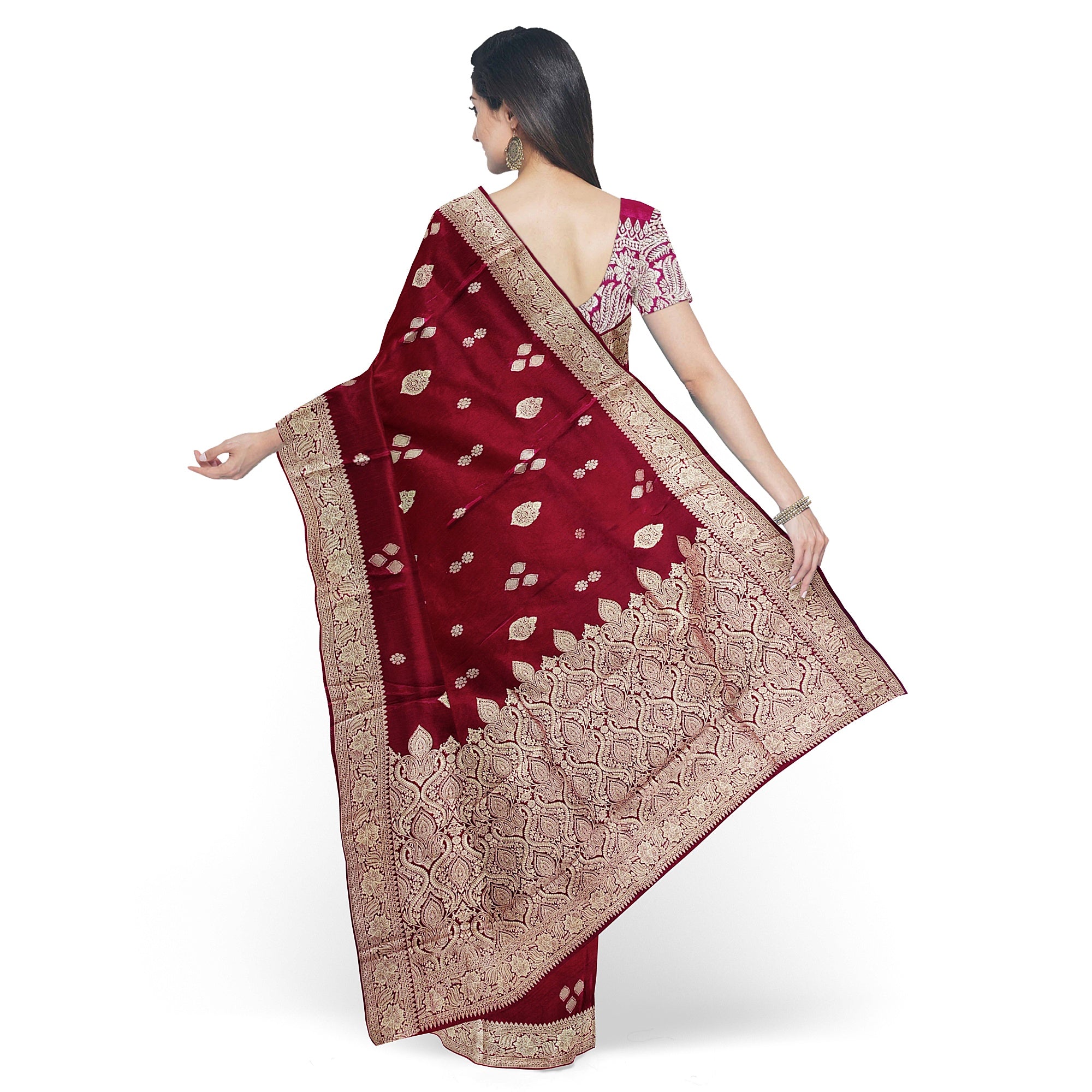 Maroon Raw Silk Saree – Timeless Elegance in Rich Traditional Weave