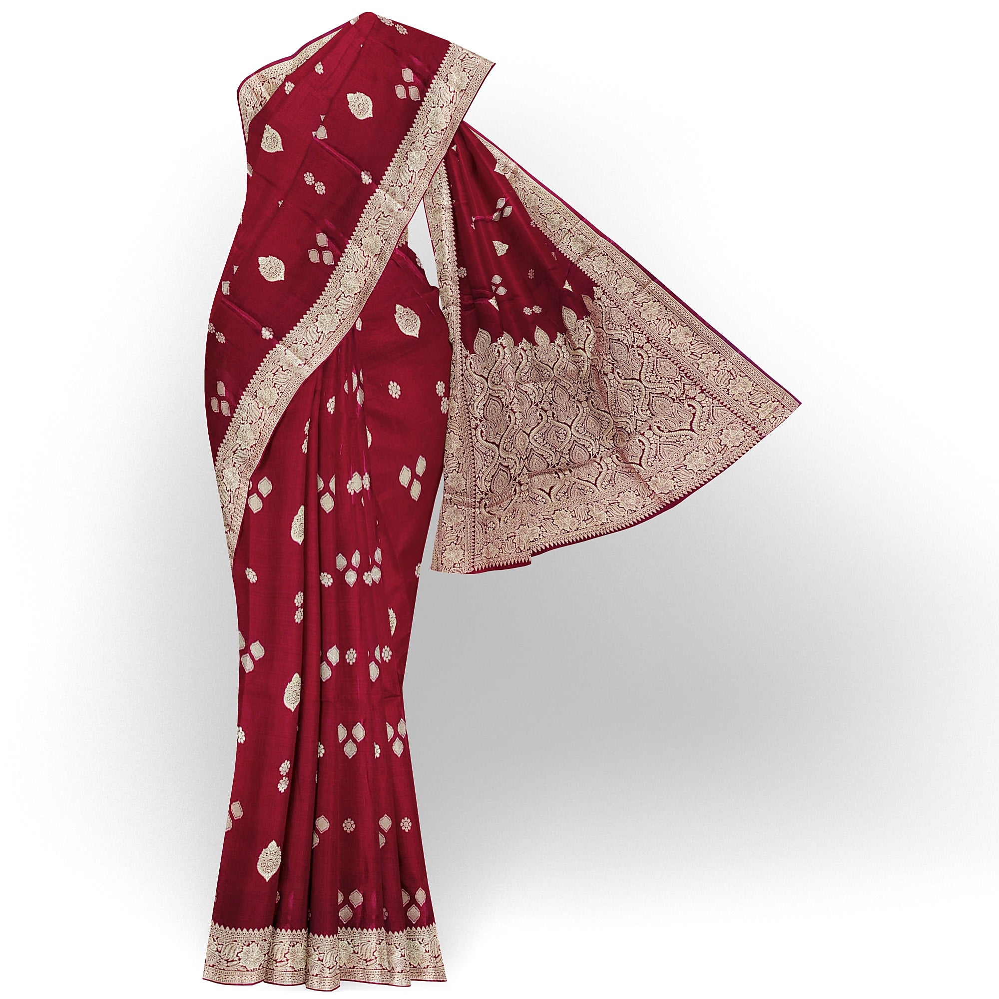 Maroon Raw Silk Saree – Timeless Elegance in Rich Traditional Weave