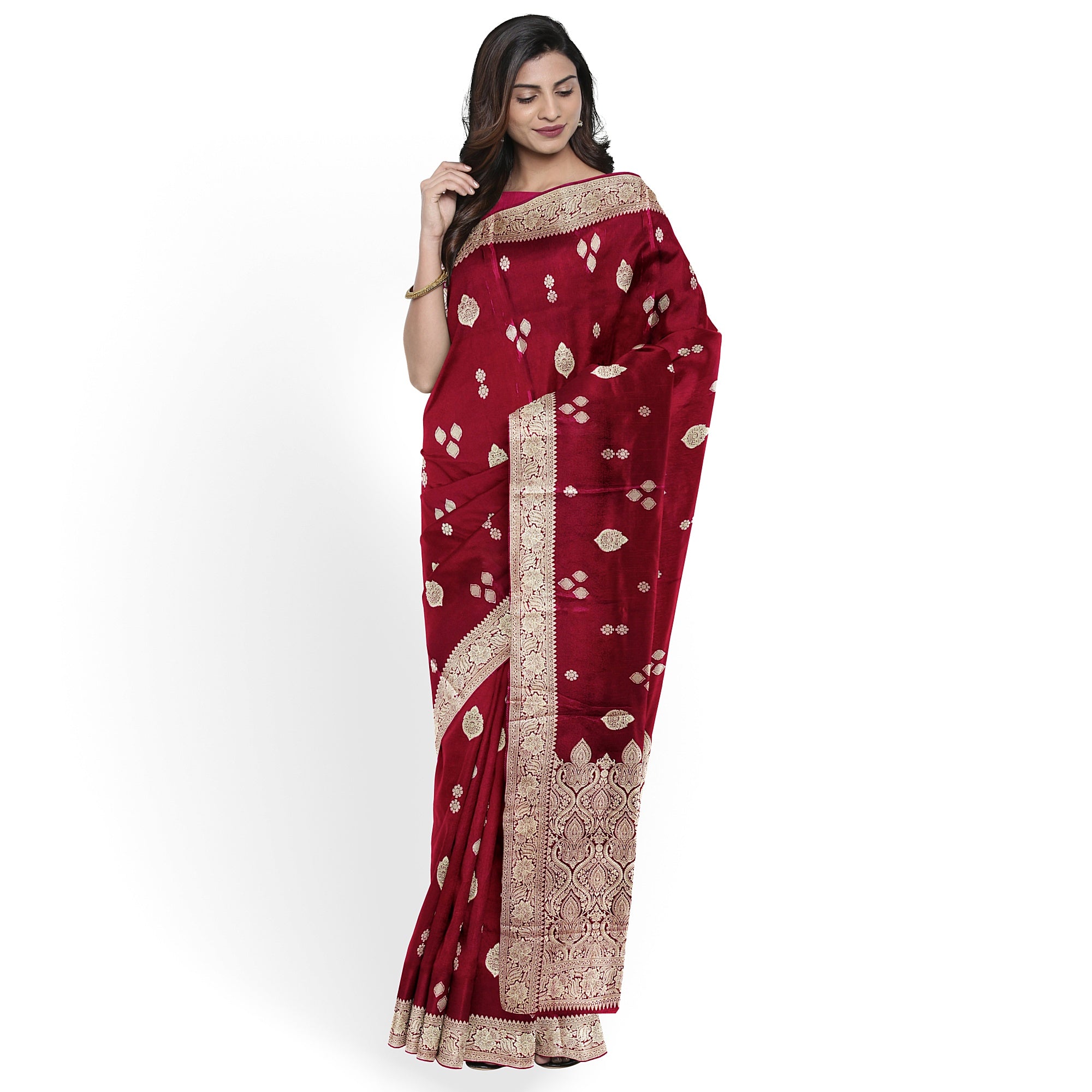 Maroon Raw Silk Saree – Timeless Elegance in Rich Traditional Weave