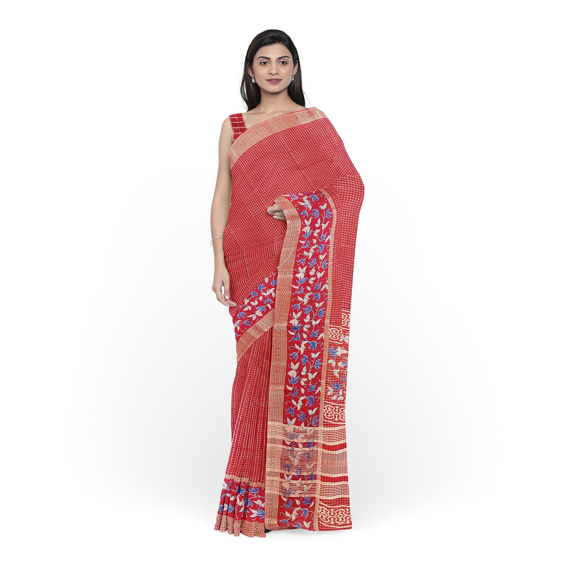 Maroon Designer Saree with Floral Border – Timeless Beauty with a Modern Bloom