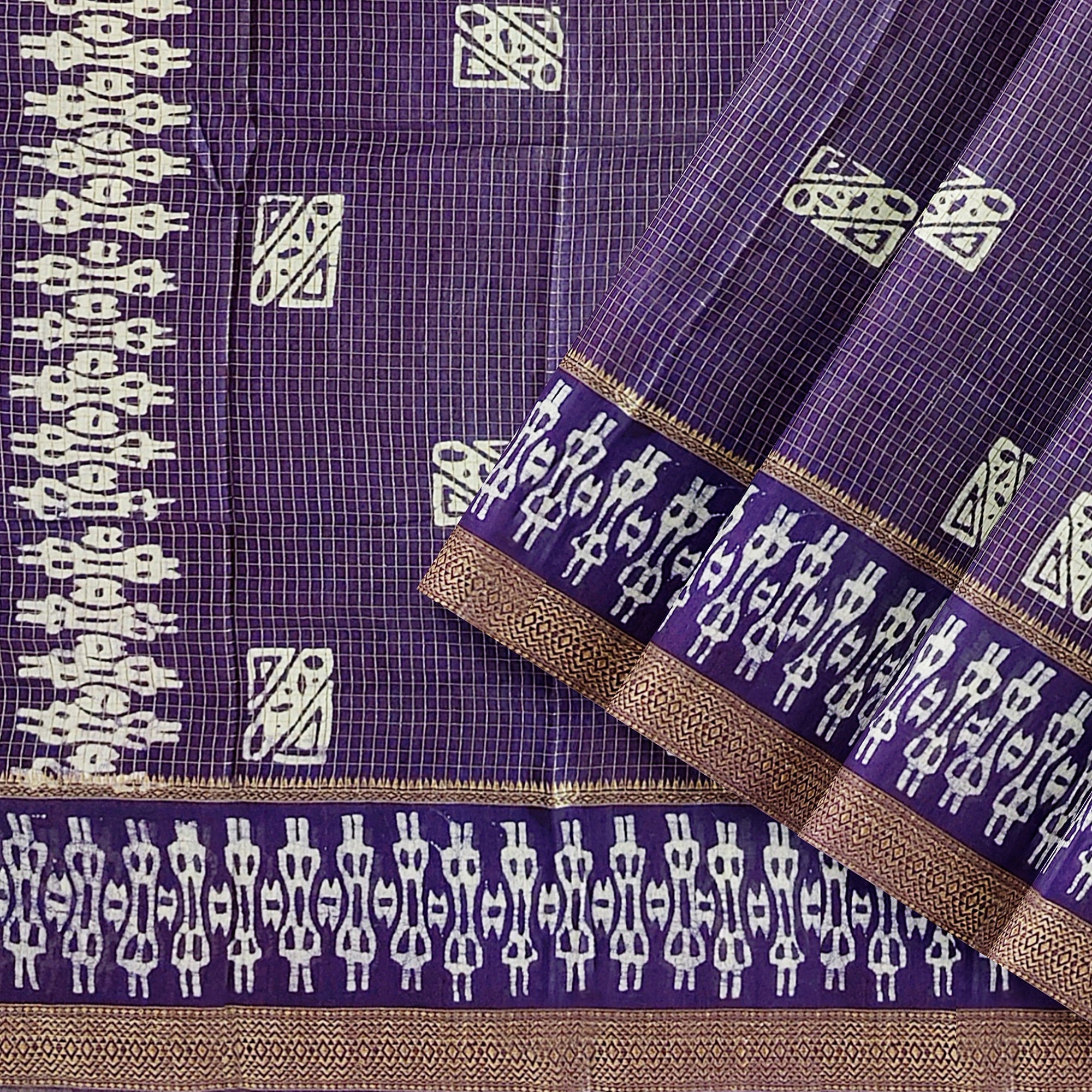 Dark Purple Raw Silk Saree – A Regal Statement of Elegance