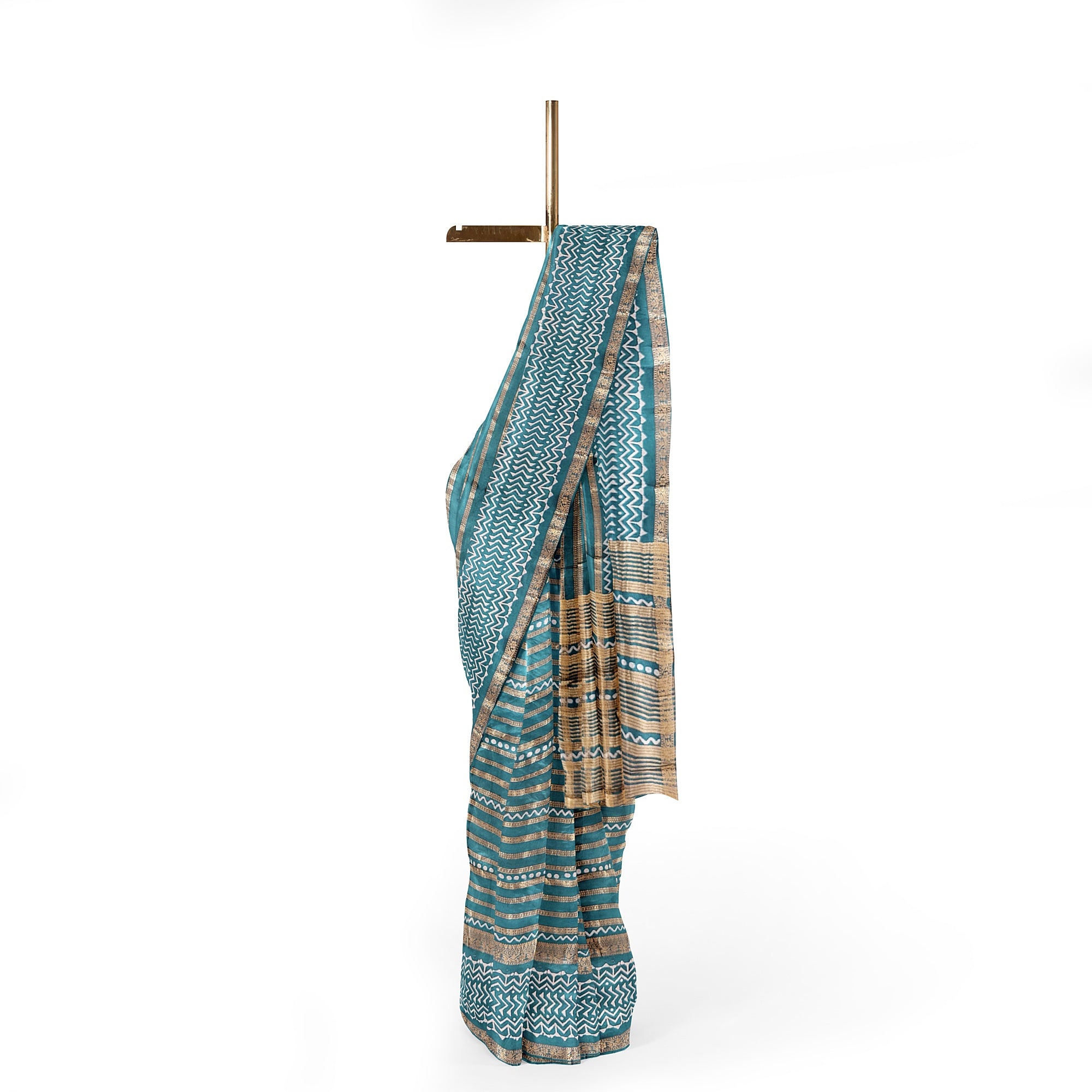 Rama Green Fancy Raw Silk Saree with Gold Zari – A Perfect Blend of Tradition and Glamour