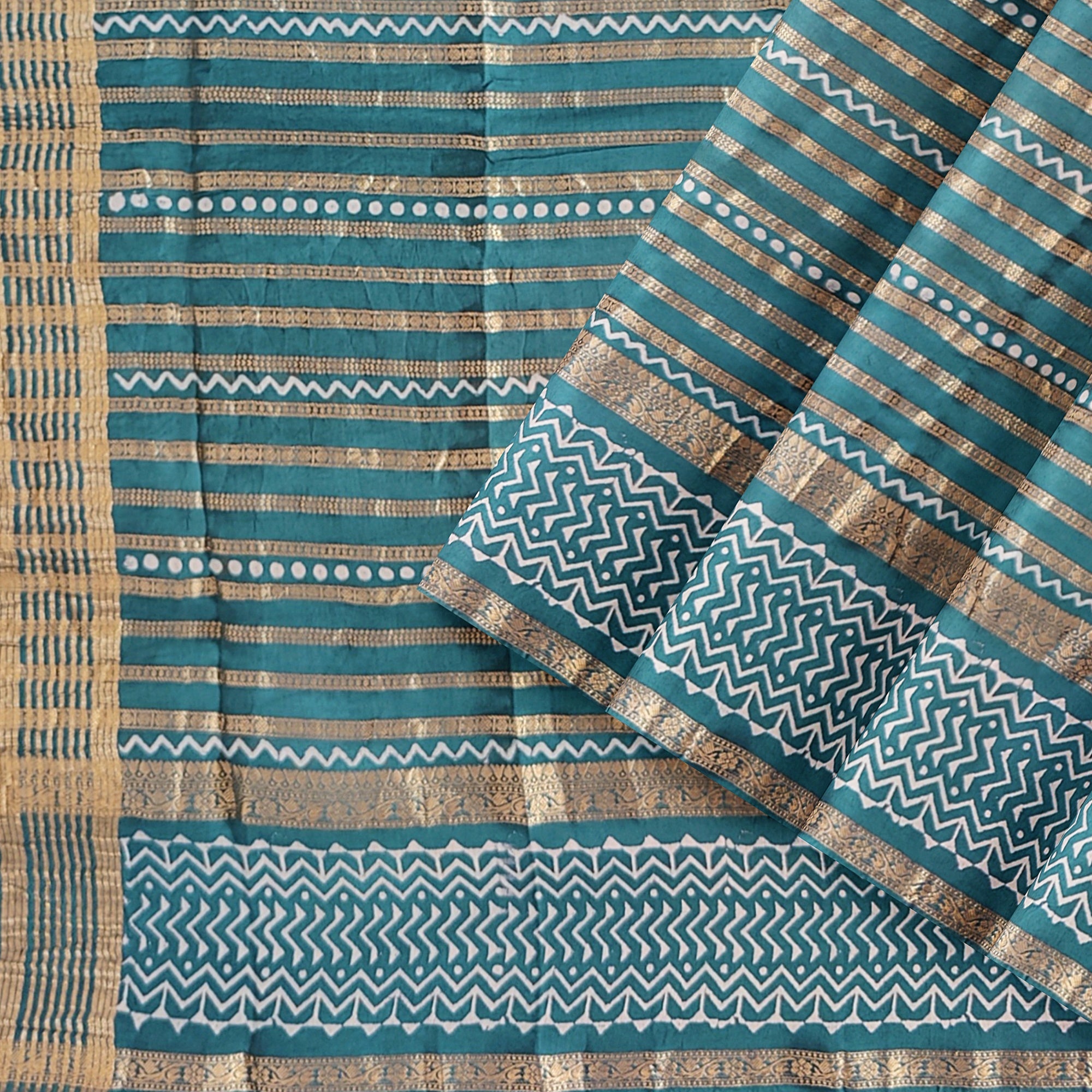 Rama Green Fancy Raw Silk Saree with Gold Zari – A Perfect Blend of Tradition and Glamour