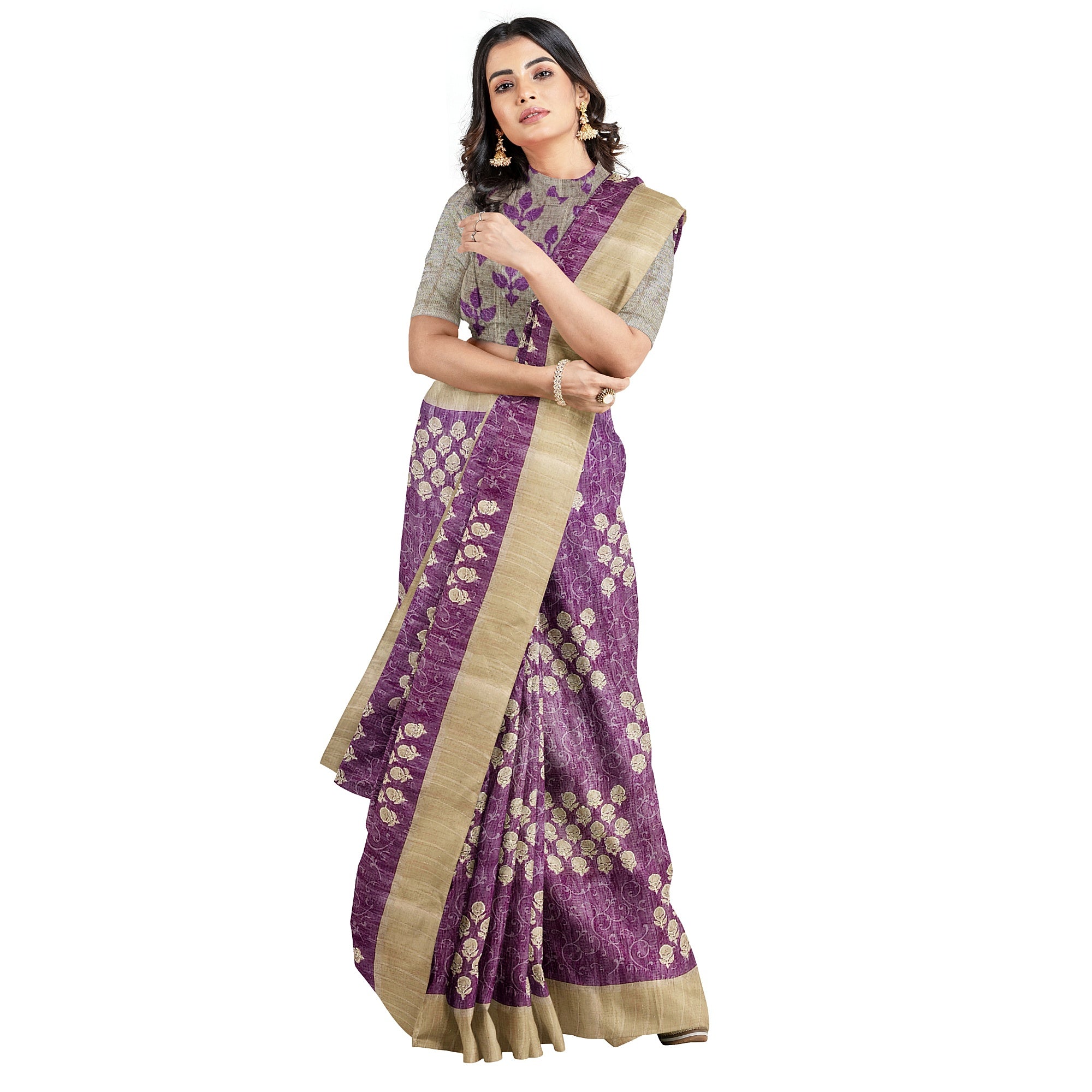 Light Purple Raw Silk Saree – Shop Online
