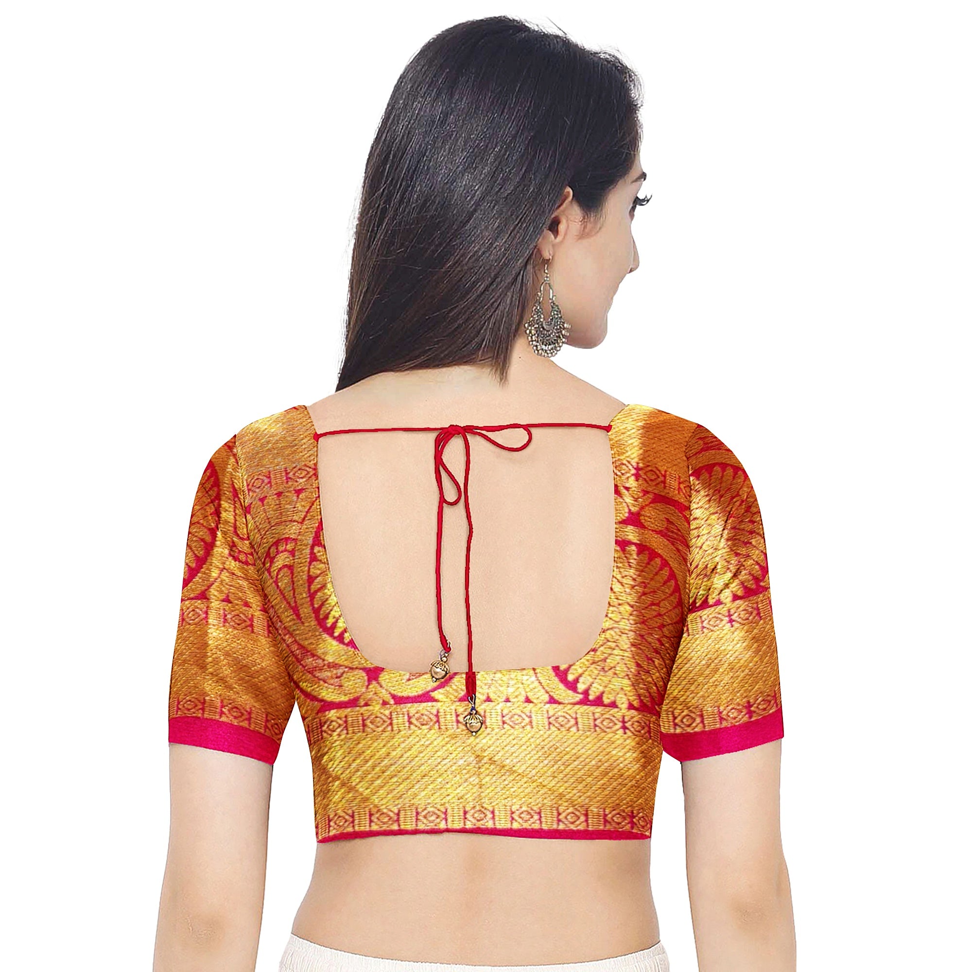 Mehendi Green Semi Kanchi Silk Saree with Pink Border – A Perfect Blend of Tradition and Elegance - New Sudarshan Silks`