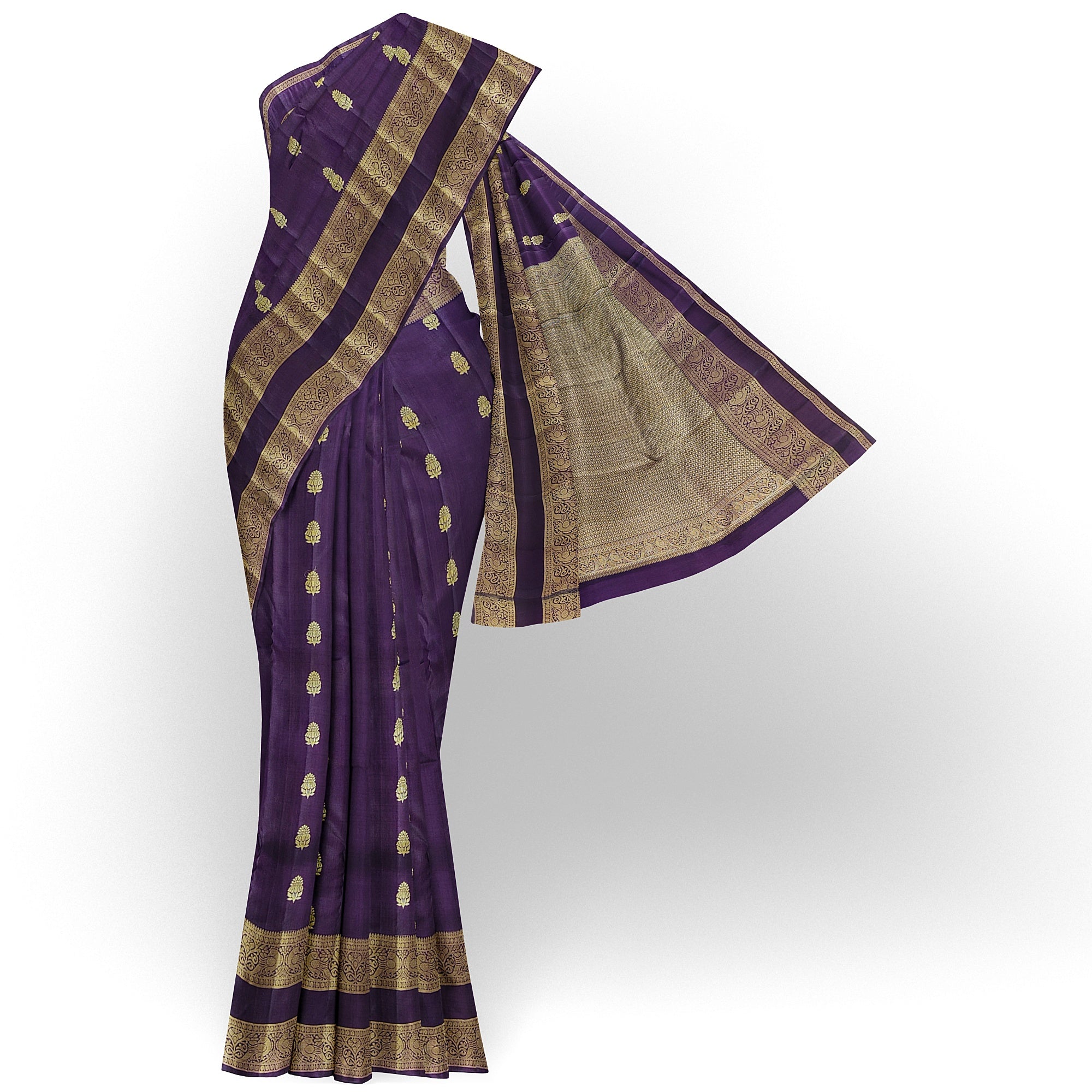 Vintage Maroon Semi Kanchi Silk Saree – Retro Style with Timeless Elegance - New Sudarshan Silks`